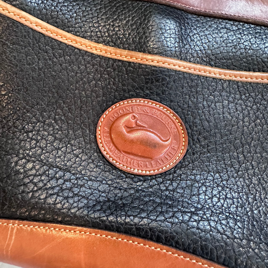 1980's Black and Brown Leather Crossbody | Dooney & Bourke