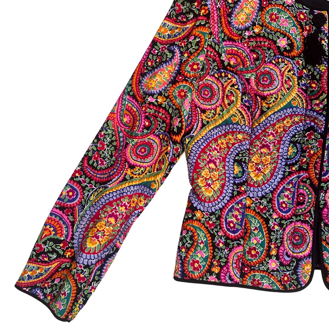 1990's Bright Paisley Quilted Jacket | Maggy London