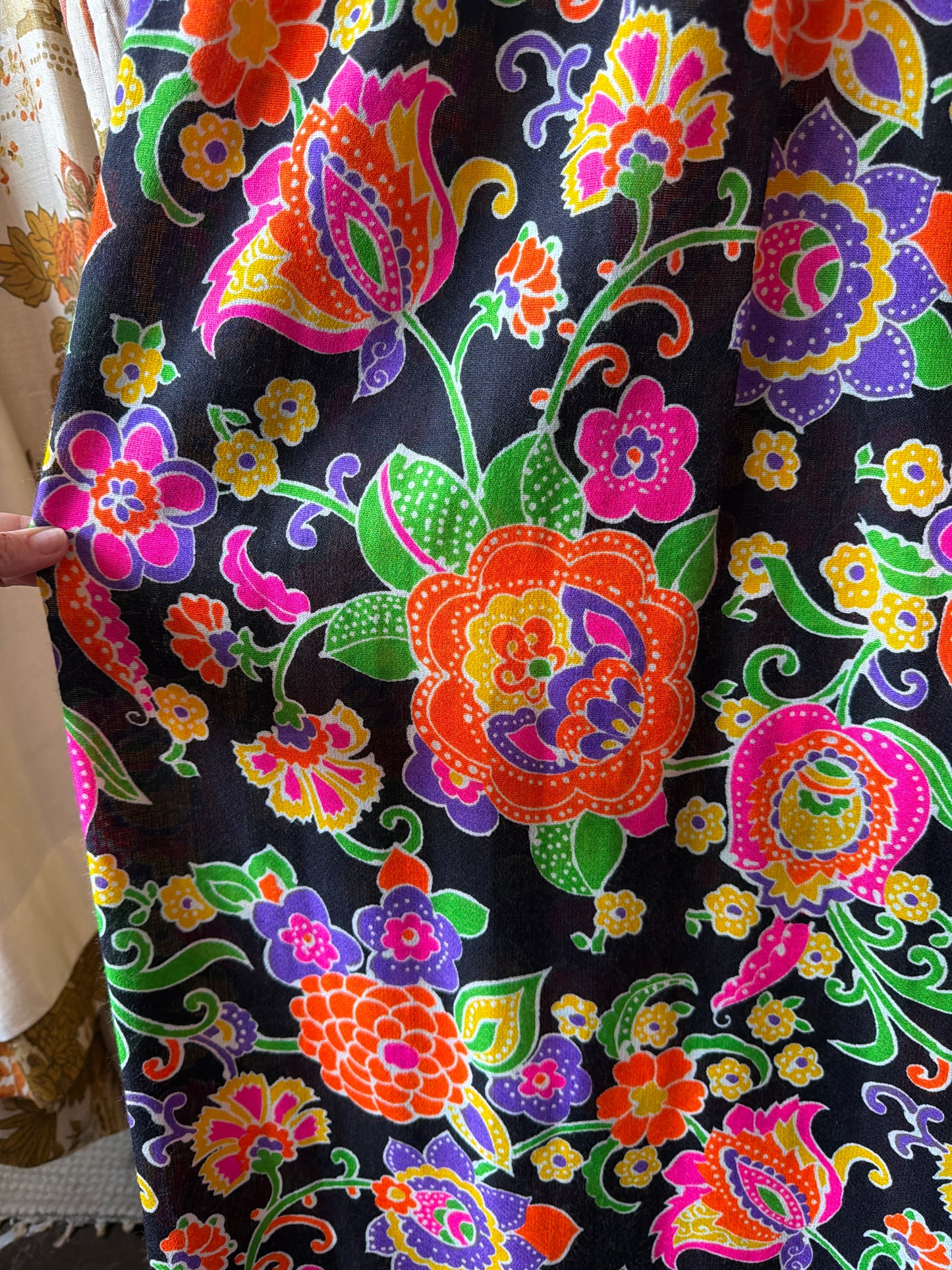 1970's Neon Floral Skirted Tank Dress | Mr. B of California