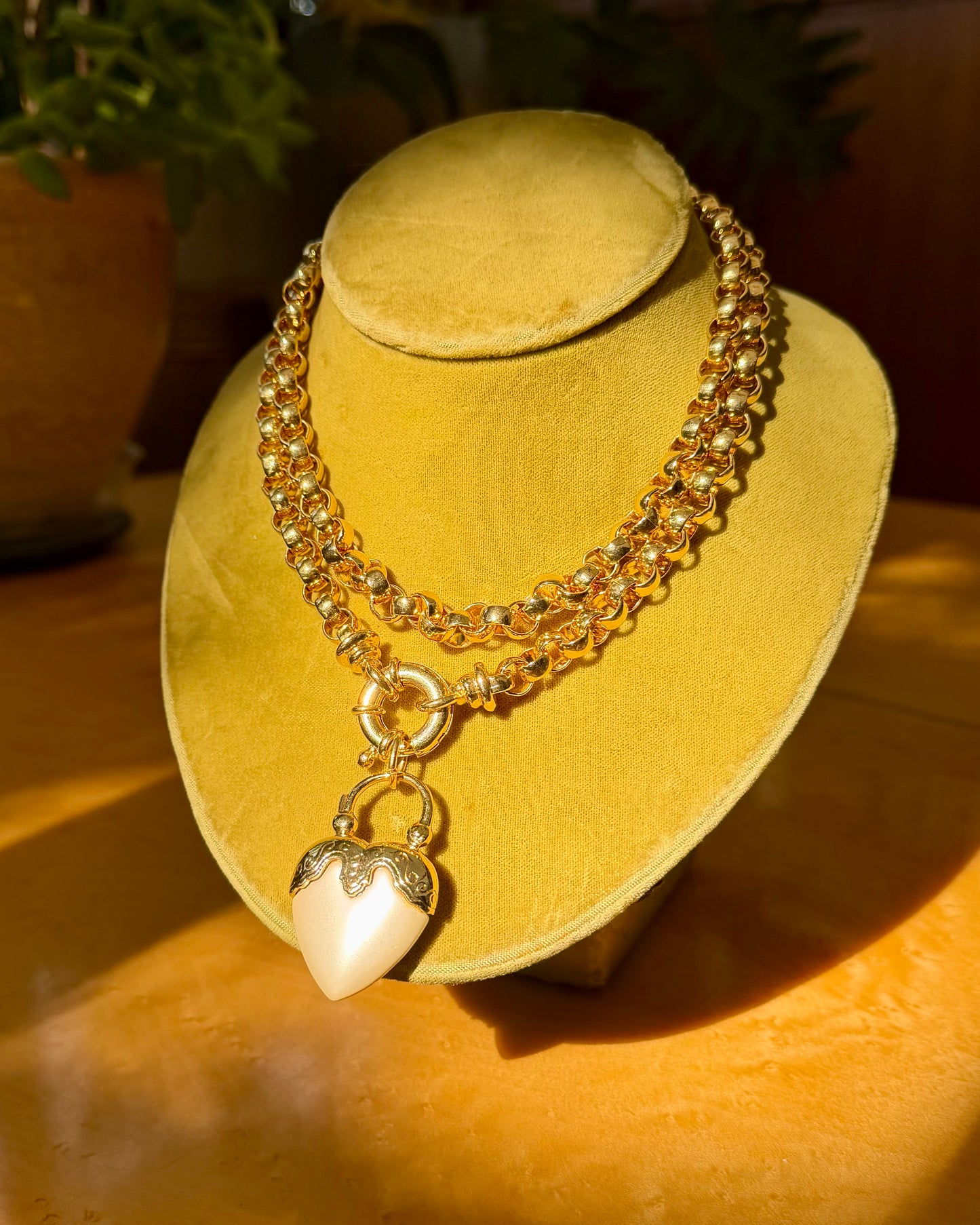 Vintage Heart Charm on Rolo Chain | Joan Rivers