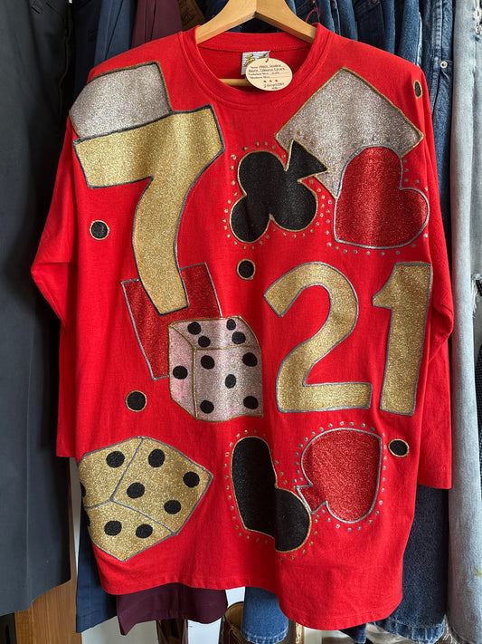 1990's Glitter Paint Vegas Casino Shirt