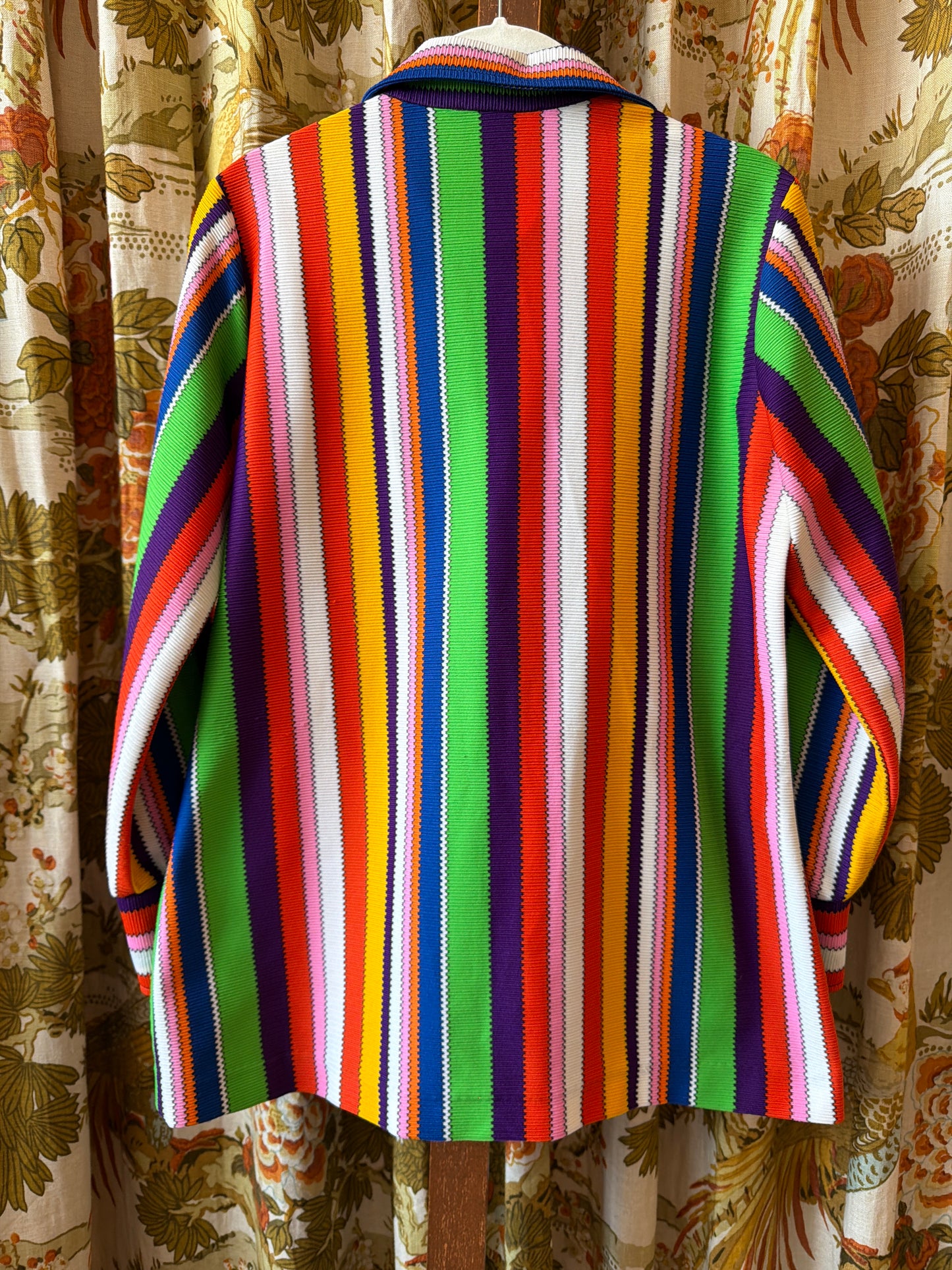 1970's Rainbow Stripe Dagger Collar Blouse | Koret of California