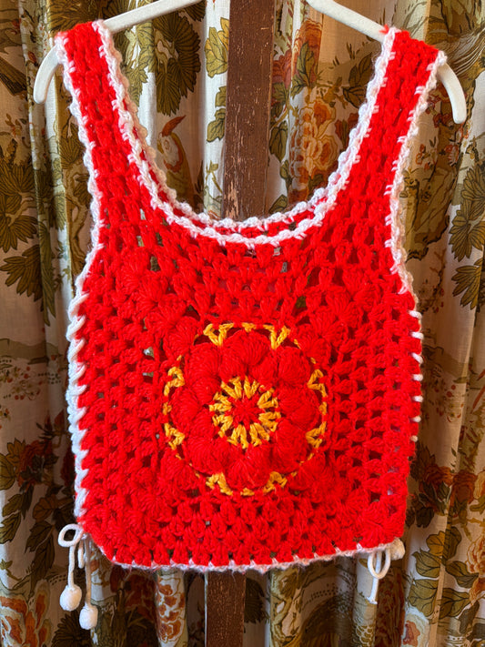 1970's Open Crochet Knit Tank