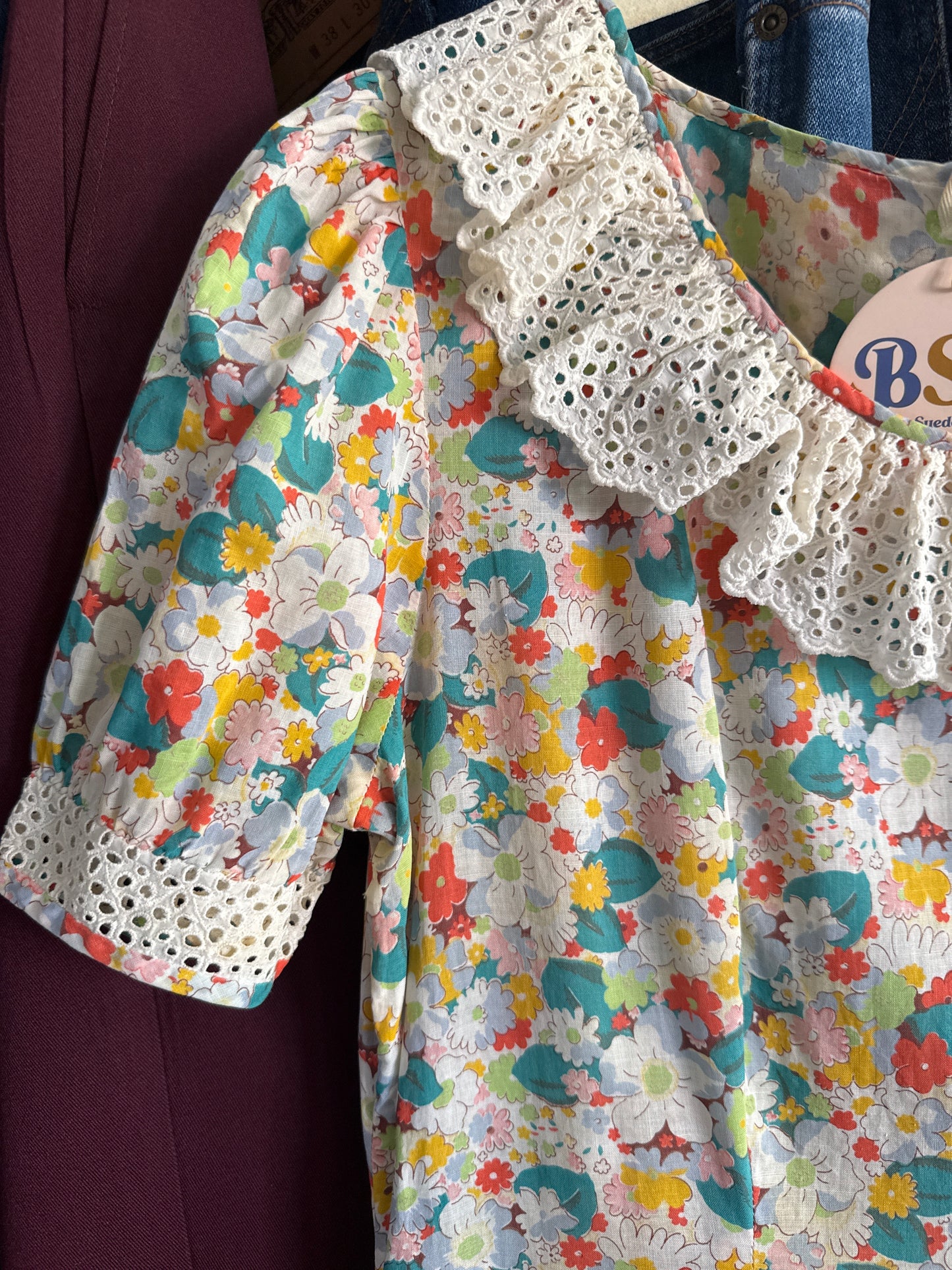 1930's Floral Cotton Voile Dress