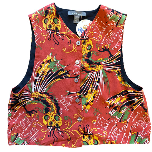 1990's Dragon Print Silk Vest | Harari