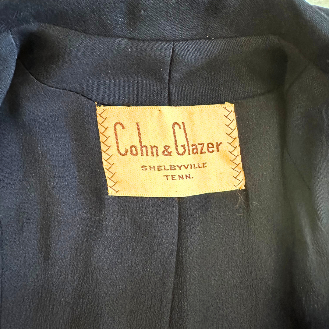 1940's Navy Geometric Detail Blazer | Cohn & Glazer