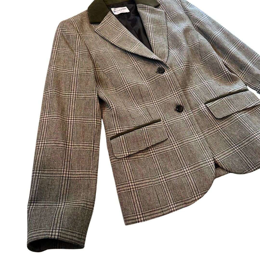 1990's Green Checkered Wool Blazer | Pendleton