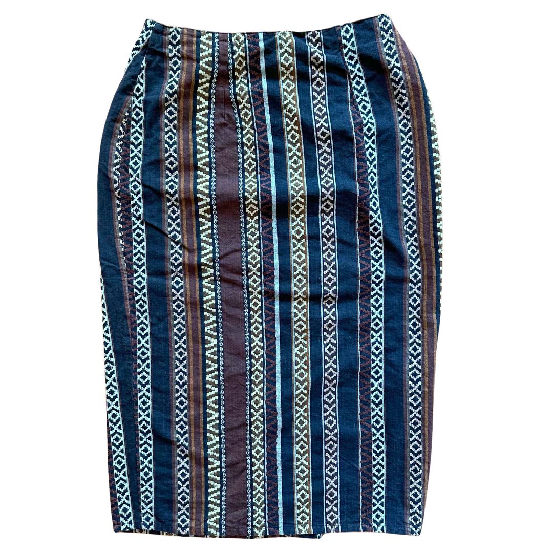 1990's Embroidered Pencil Wrap Skirt | Tangibles