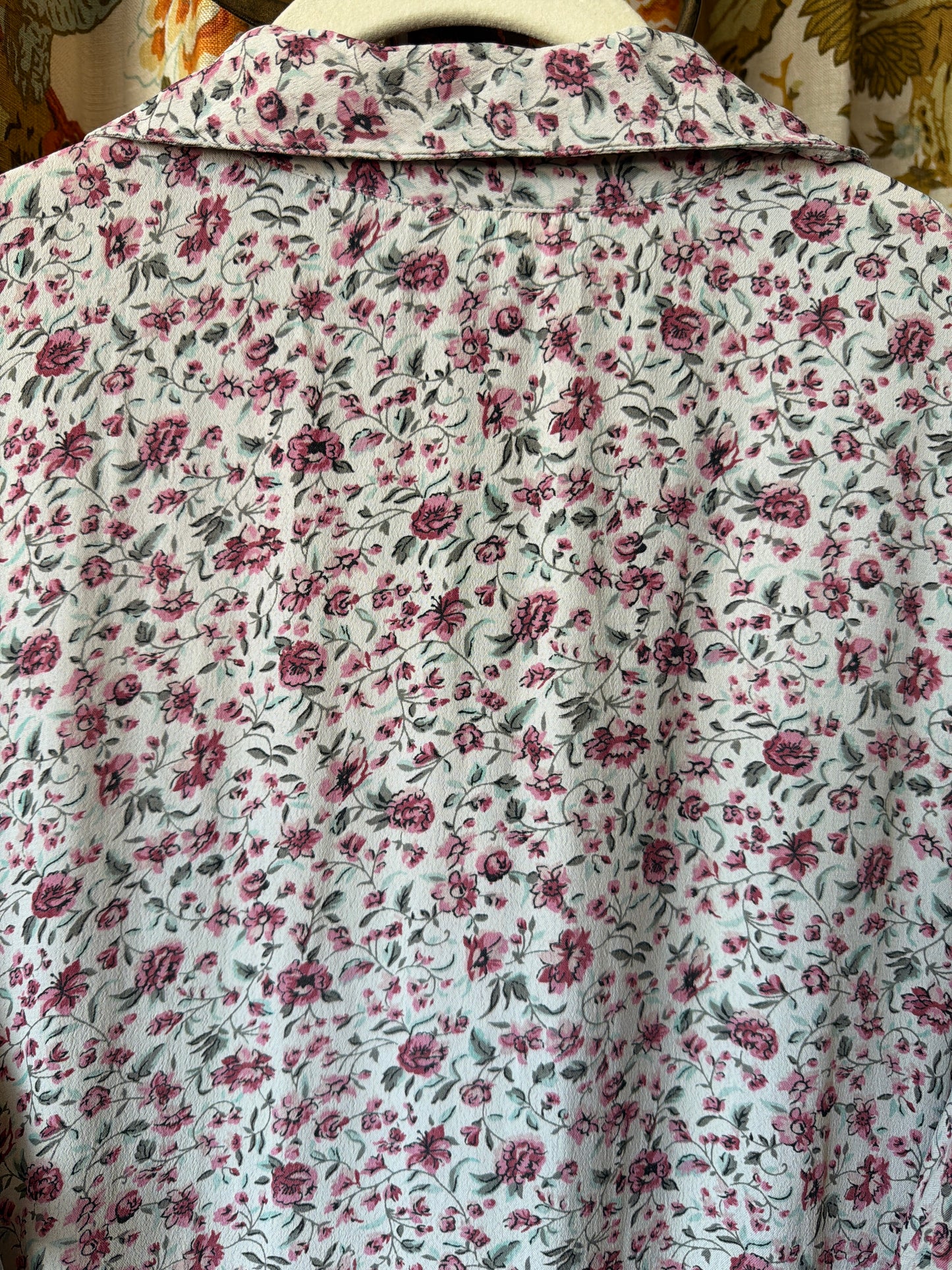 1990's Rayon Chiffon Floral Shirt Dress AS IS | Cherokee