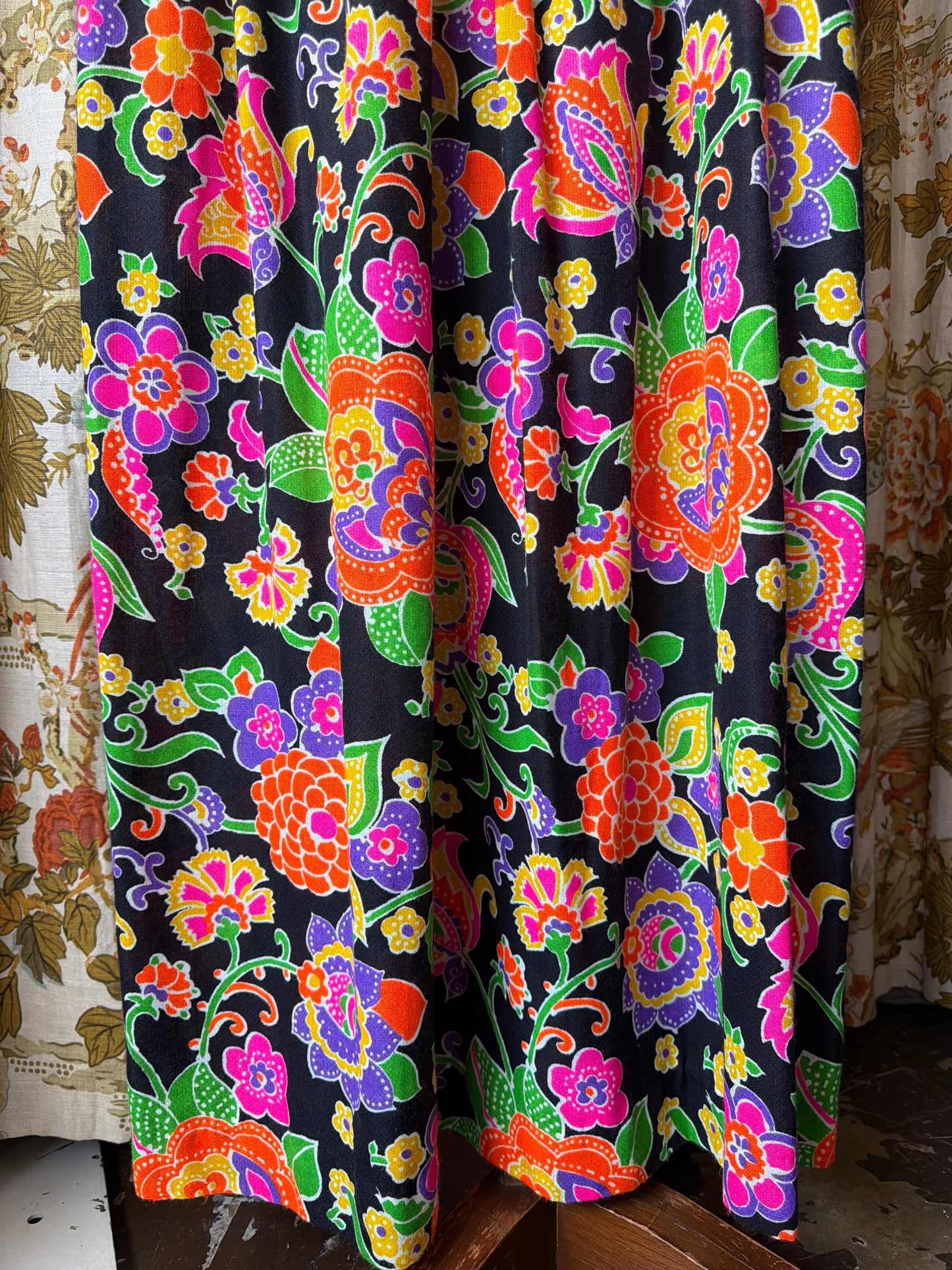 1970's Neon Floral Skirted Tank Dress | Mr. B of California