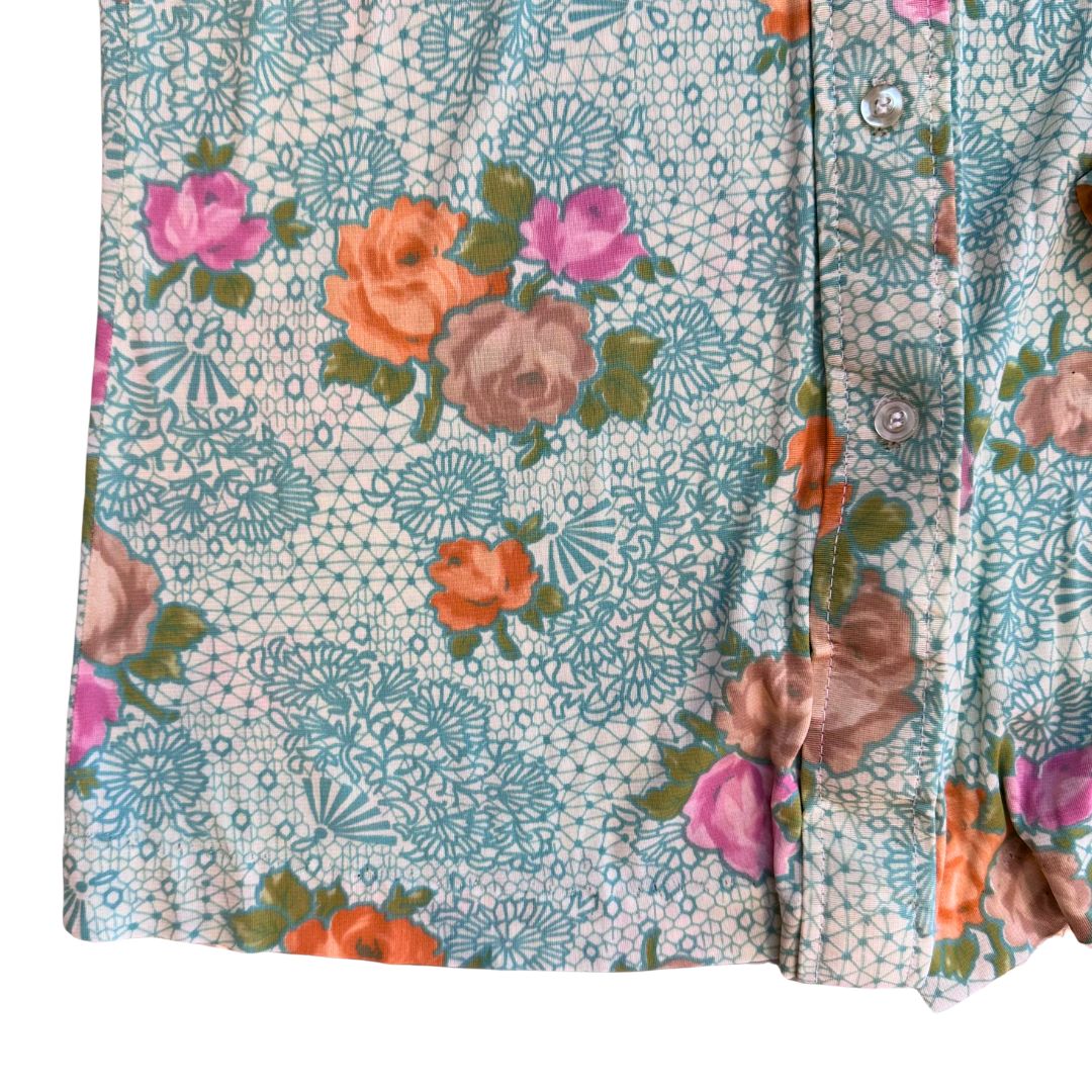 1970's Lace Print Floral Blouse | University Shield