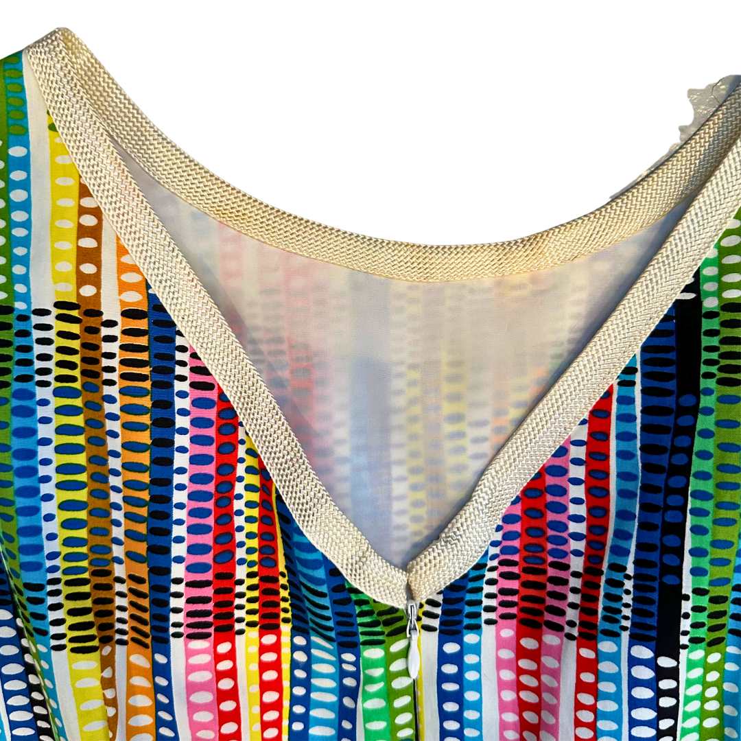 1990's Cotton Sateen Rainbow Dress | Doncaster