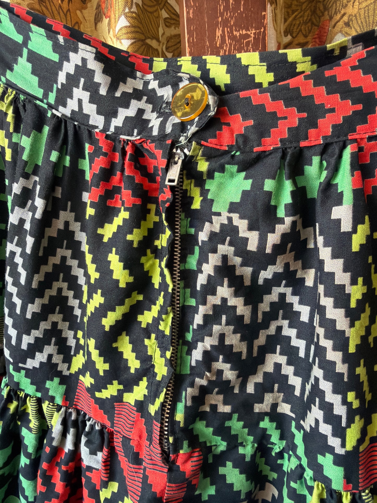 1950's Tiered Pixelated Circle Skirt