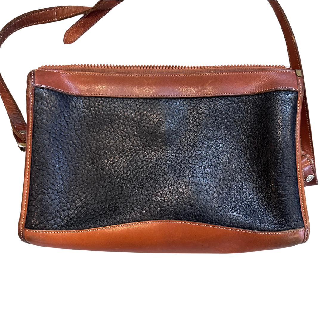 1980's Black and Brown Leather Crossbody | Dooney & Bourke