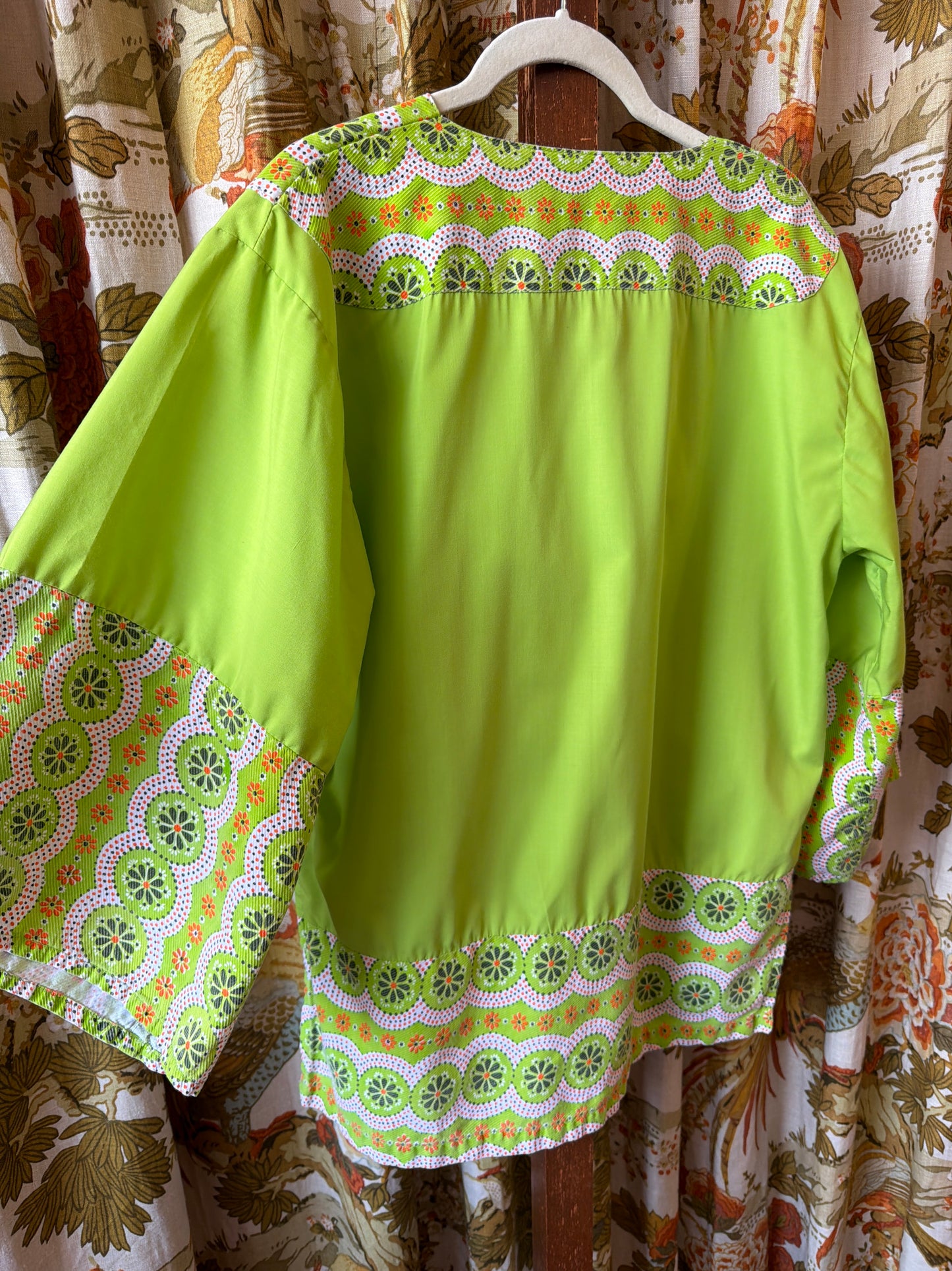 1970's Lime Bell Sleeve Smock Top