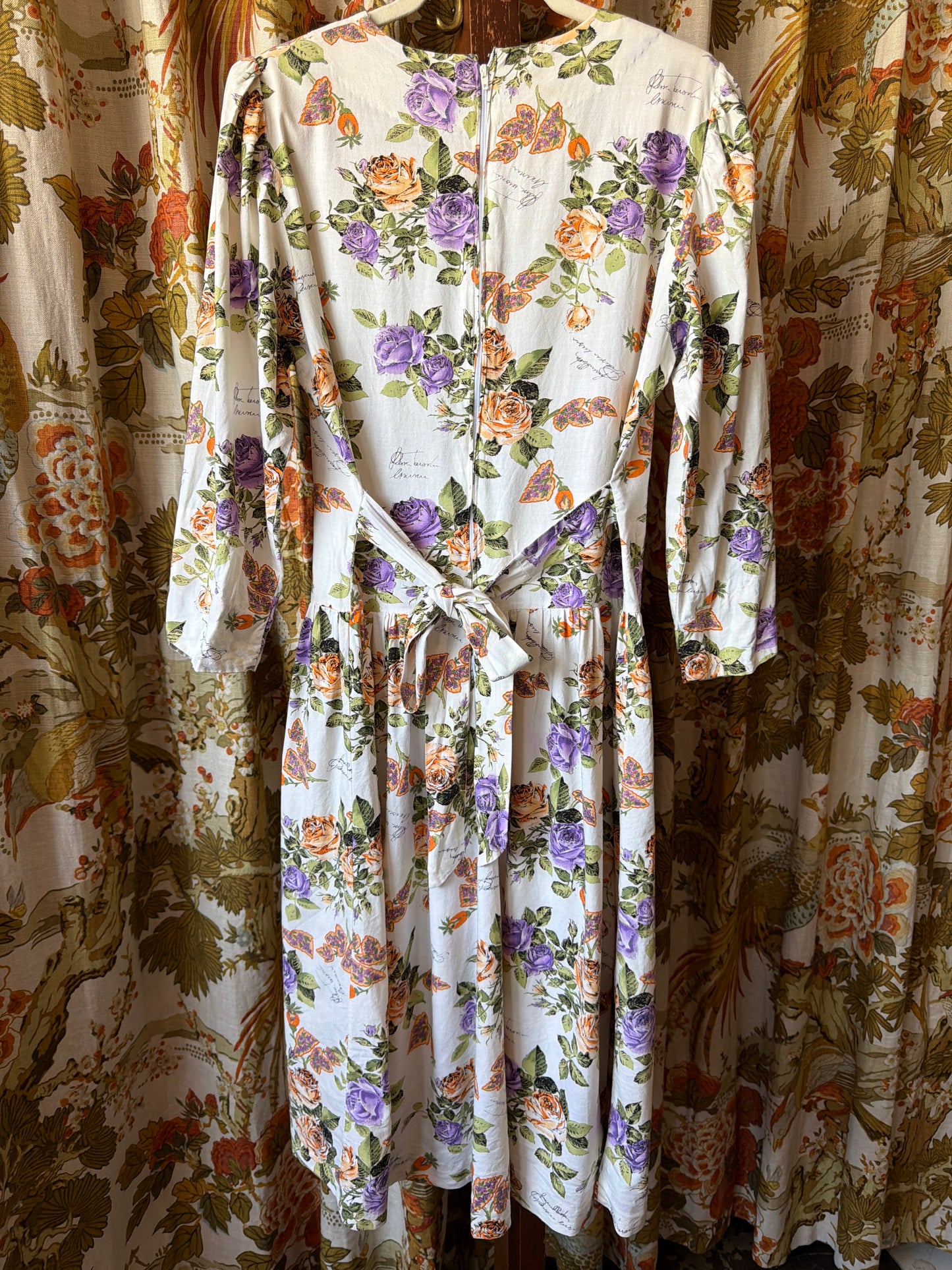 1980's Dropwaist Rose Script Dress