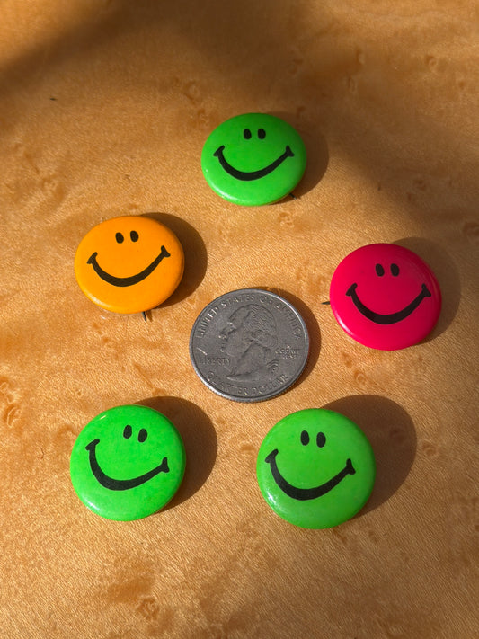 1970's Neon Smiley Face Buttons