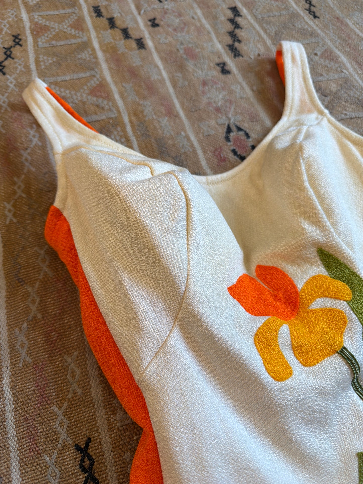1960's Daffodil Appliqué Swimsuit | DeWeese Design