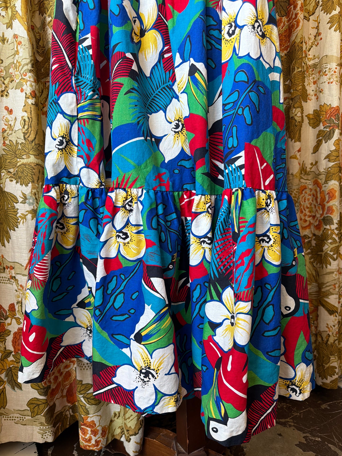 1980's Tropical Toucan Dress | David Brown