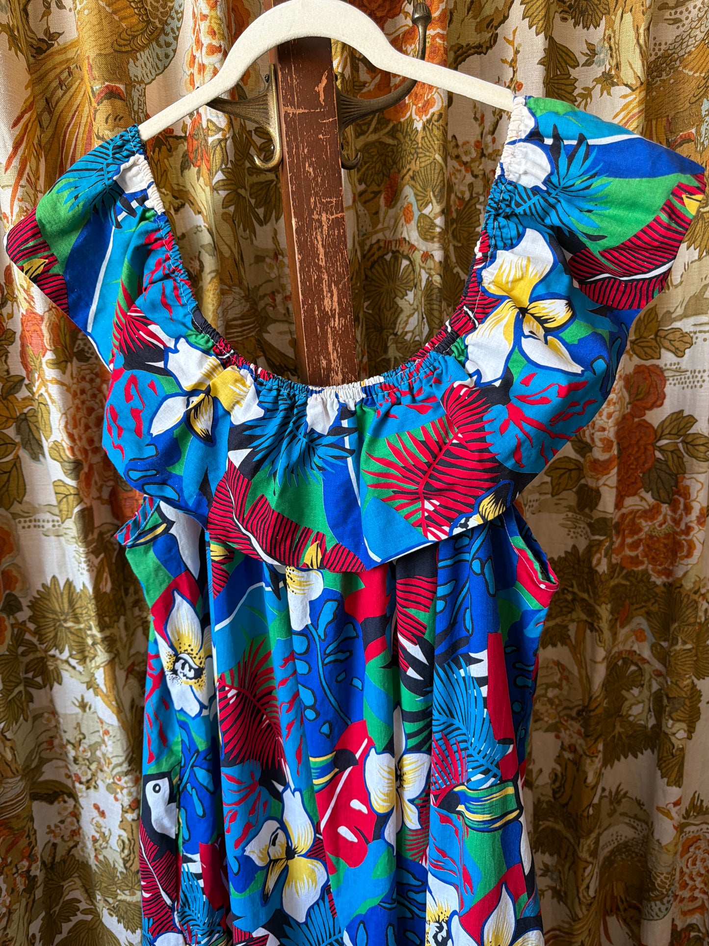 1980's Tropical Toucan Dress | David Brown