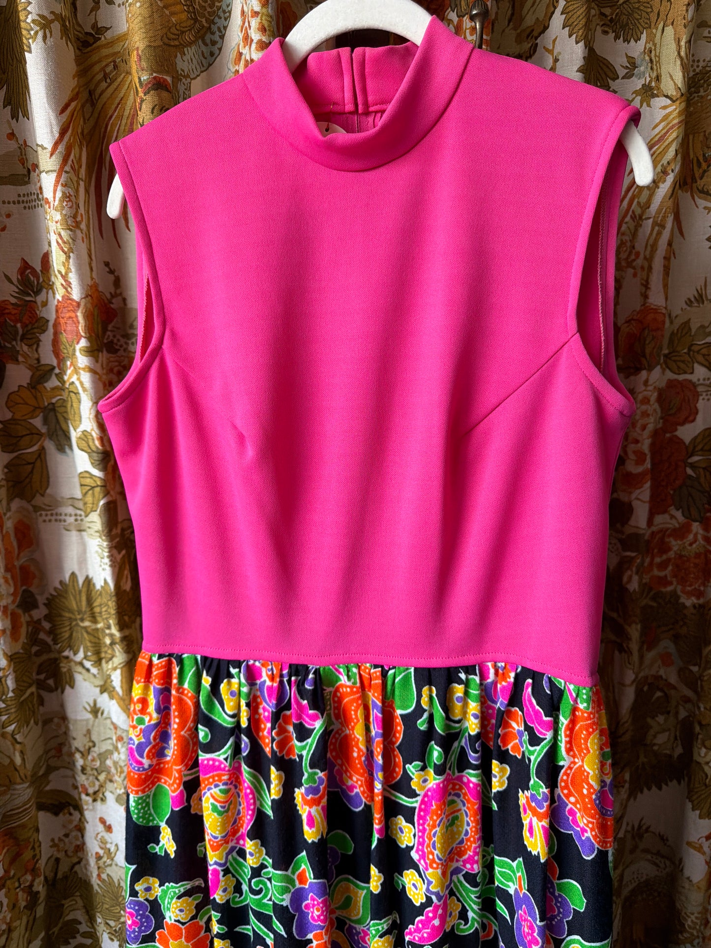 1970's Neon Floral Skirted Tank Dress | Mr. B of California