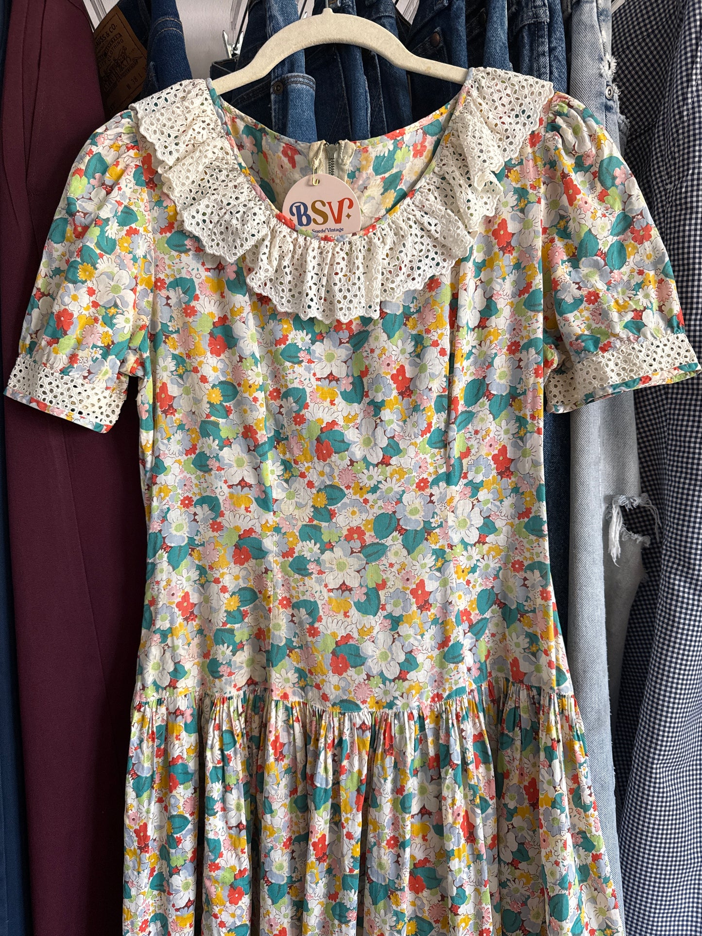 1930's Floral Cotton Voile Dress
