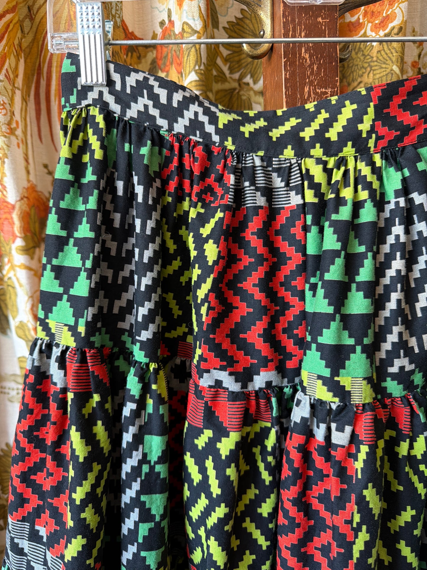1950's Tiered Pixelated Circle Skirt