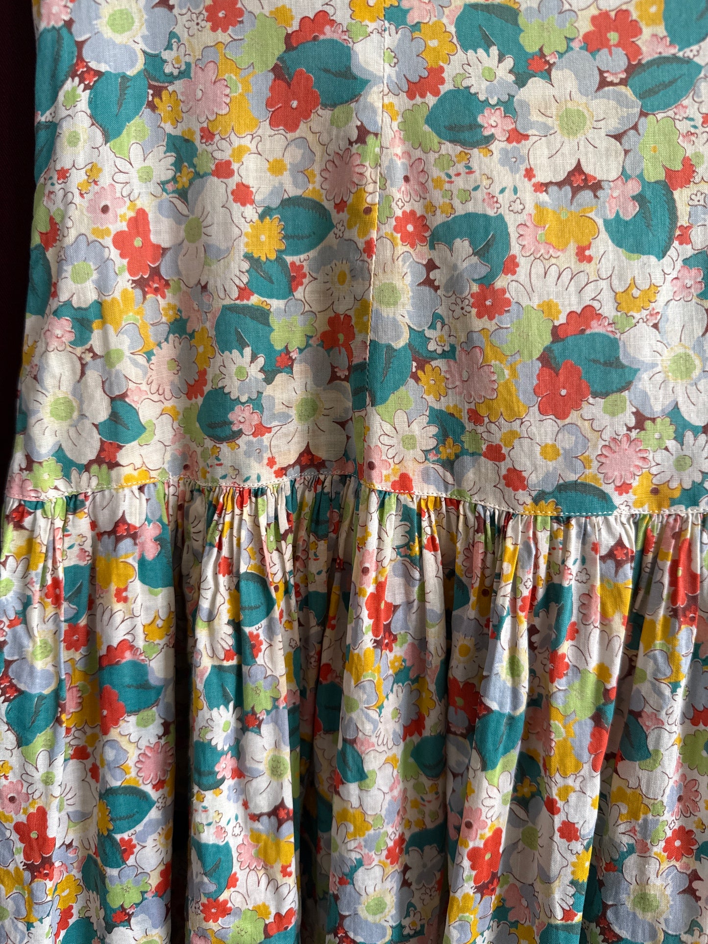 1930's Floral Cotton Voile Dress