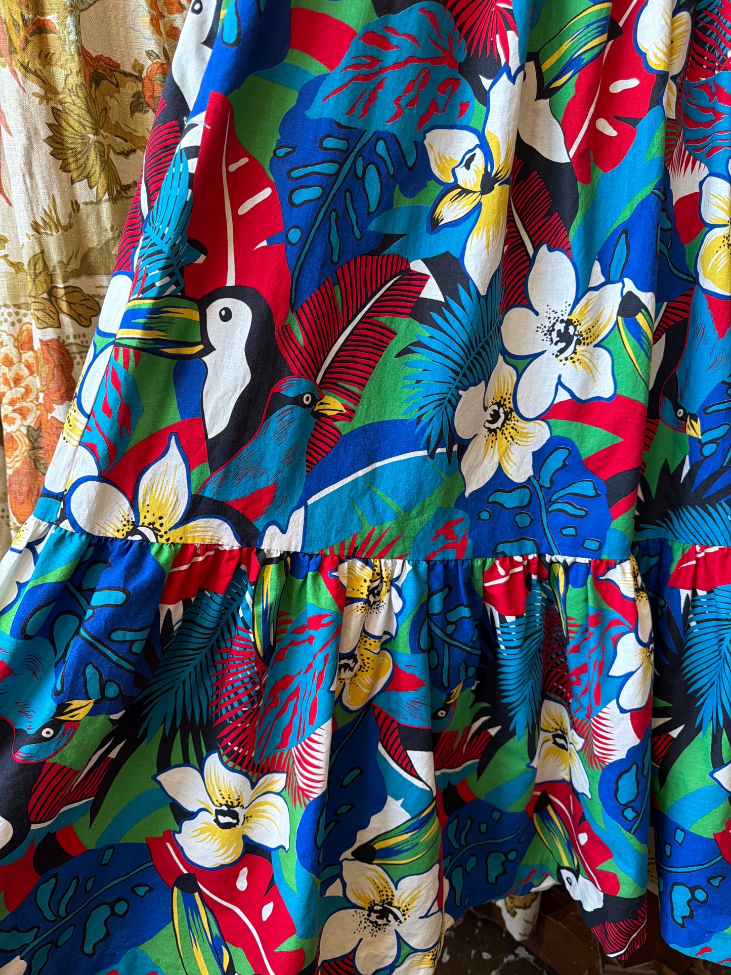 1980's Tropical Toucan Dress | David Brown