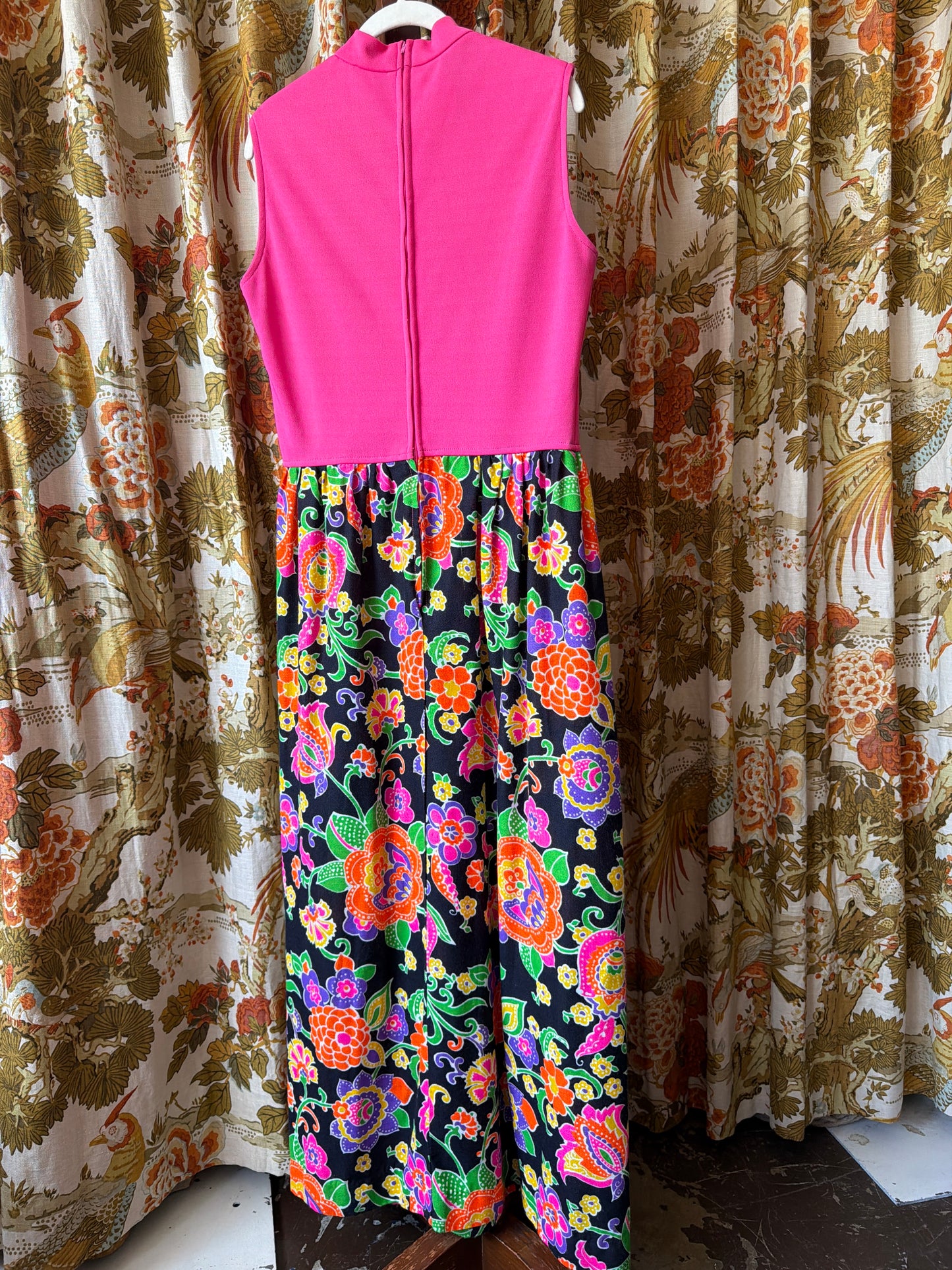 1970's Neon Floral Skirted Tank Dress | Mr. B of California