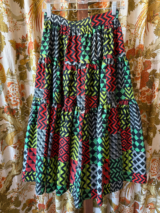 1950's Tiered Pixelated Circle Skirt