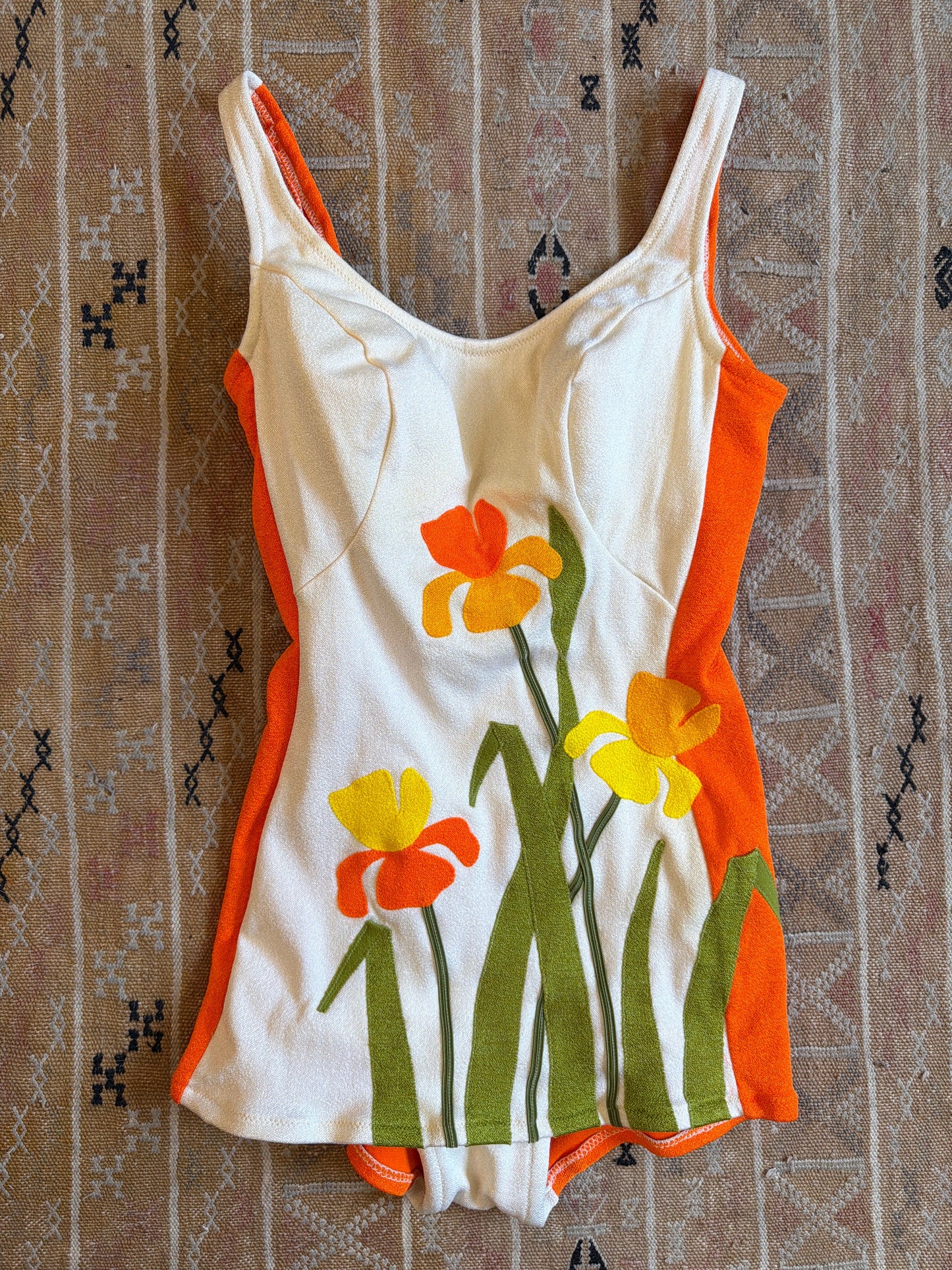 1960's Daffodil Appliqué Swimsuit | DeWeese Design