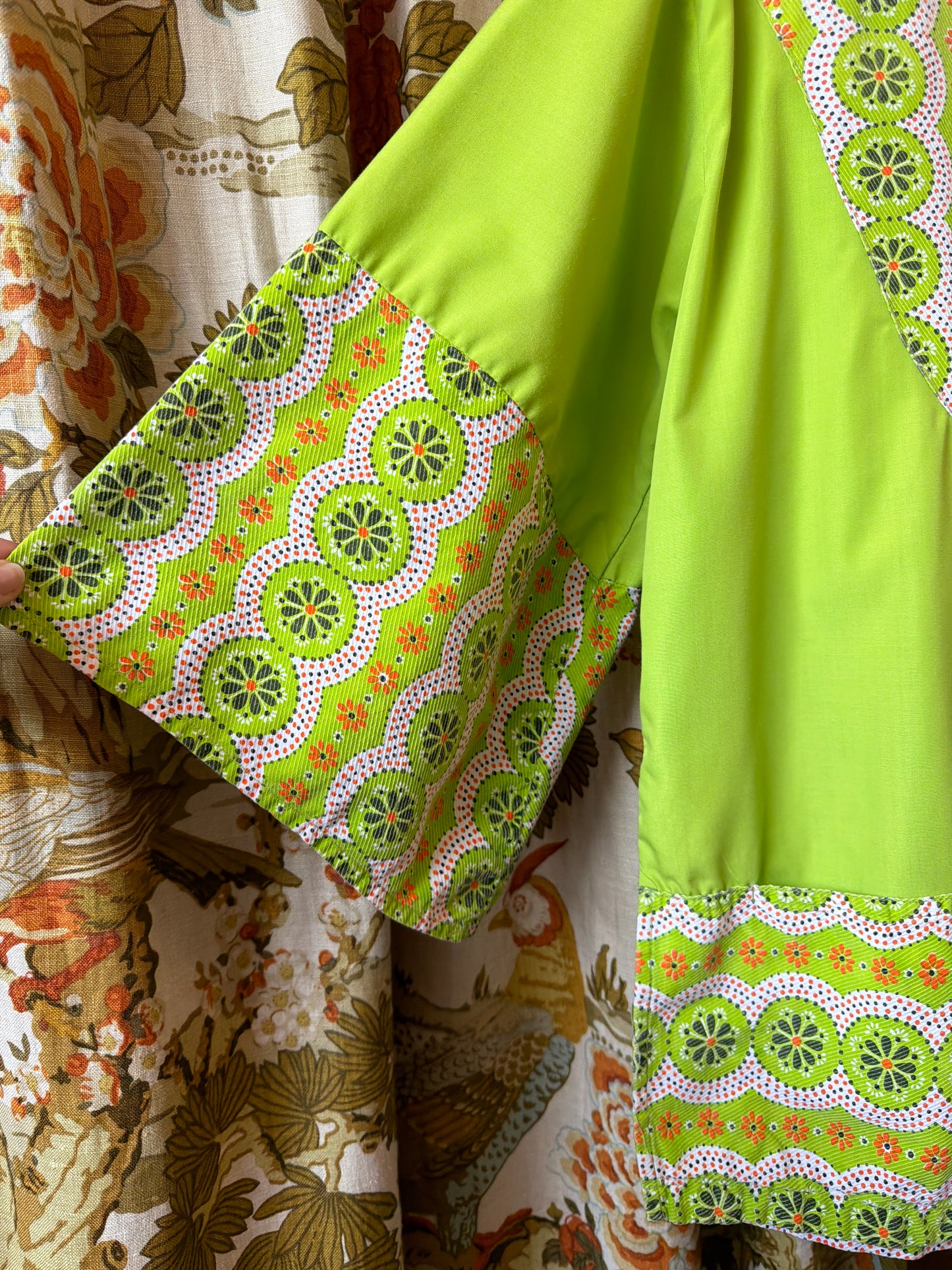 1970's Lime Bell Sleeve Smock Top