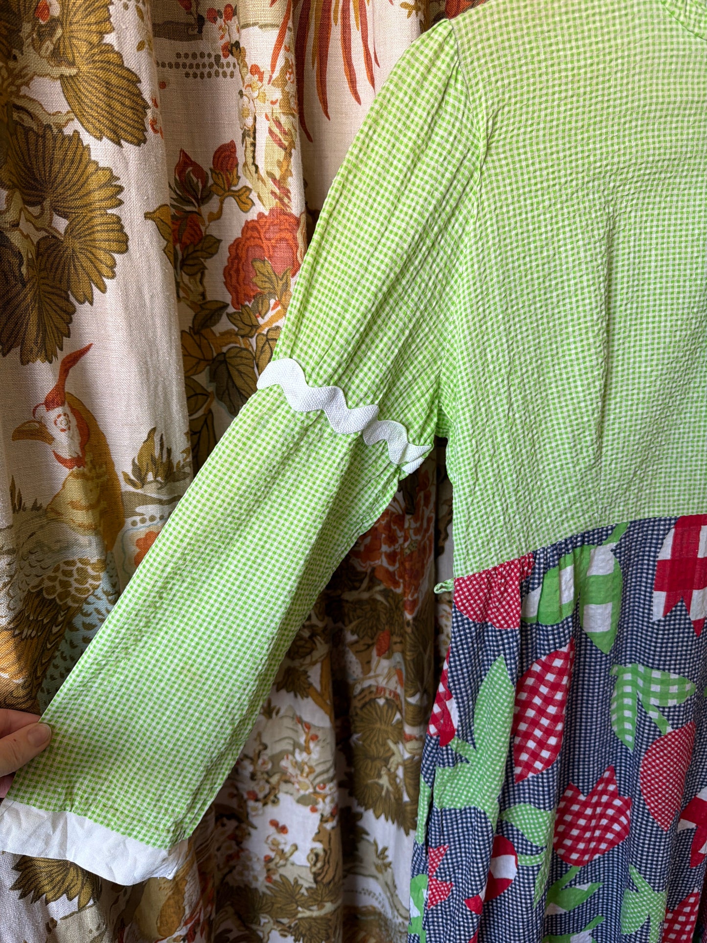 1970's Gingham Seersucker Tulip Dress