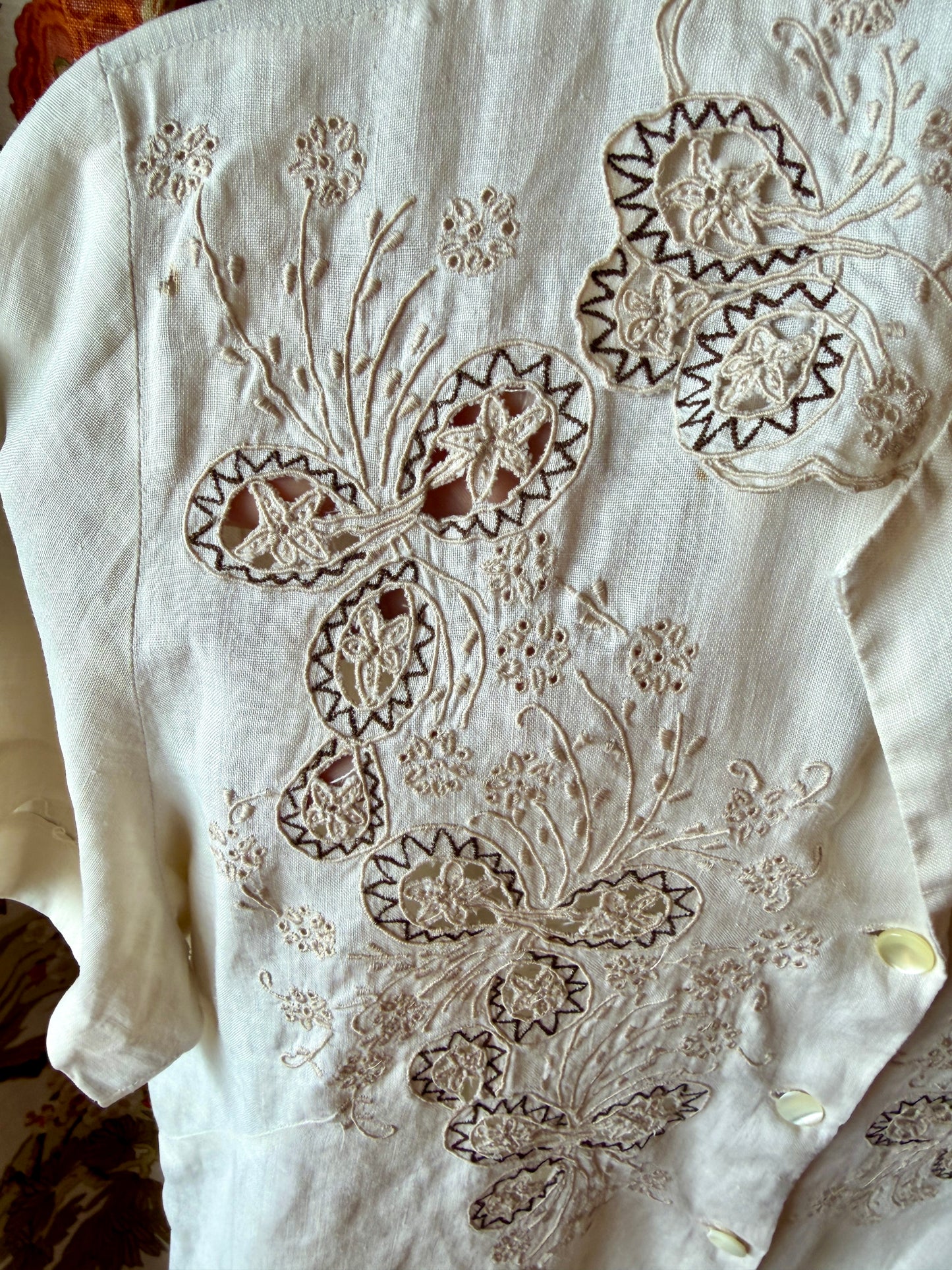 1940’s/50’s Embroidered Cutout Blouse | Gregory