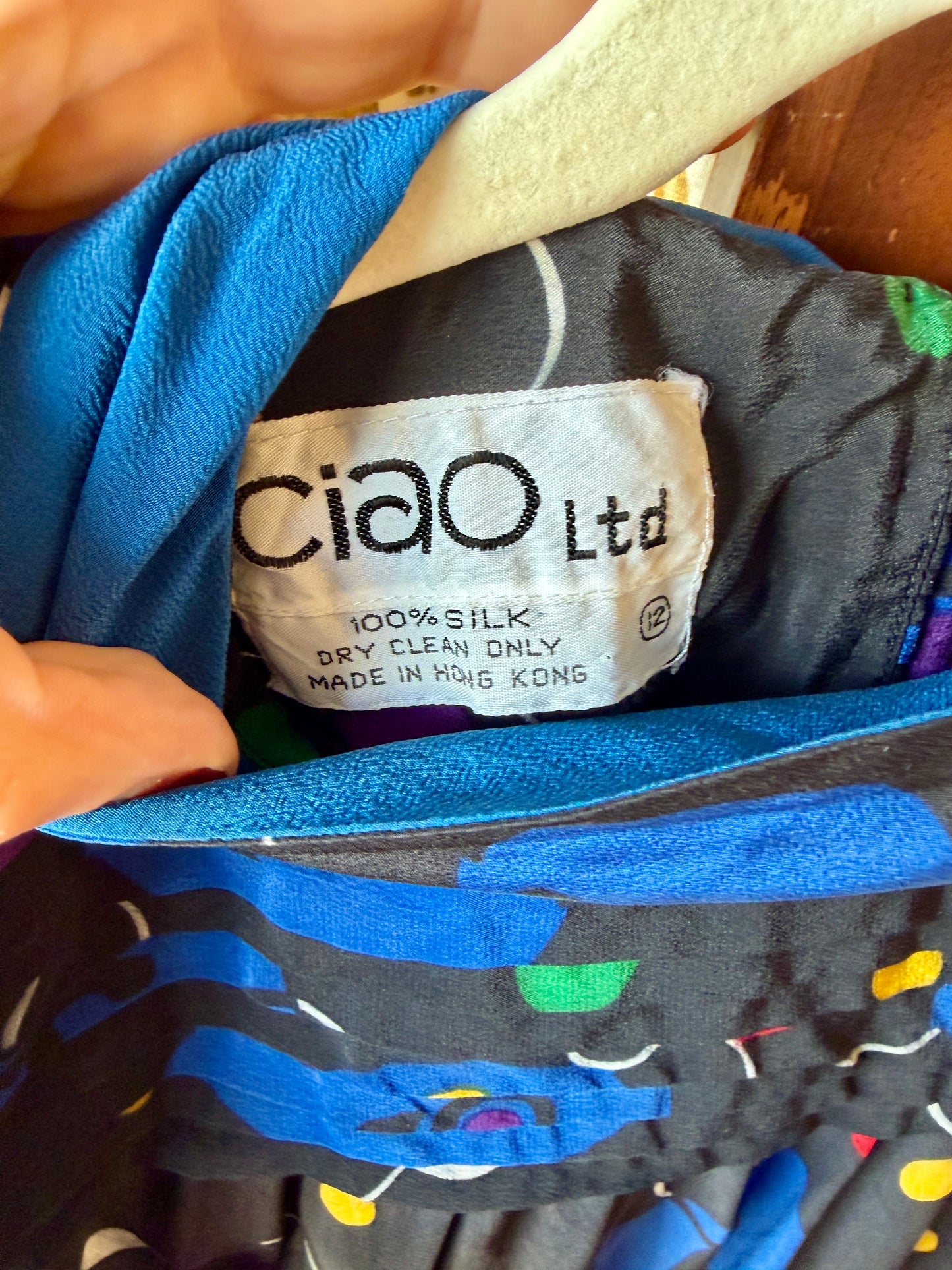 1980's Abstract Silk Dress | Ciao Ltd.