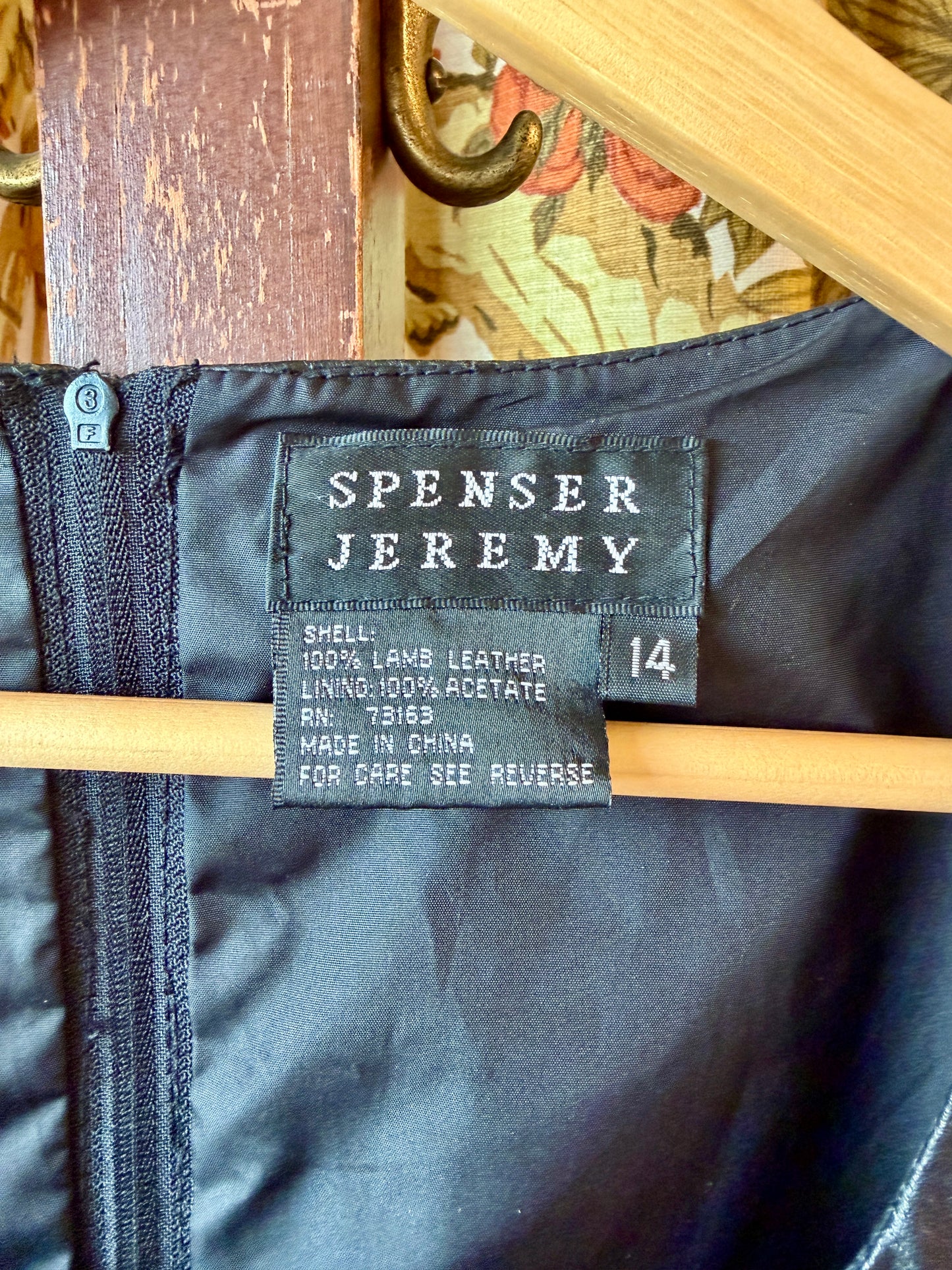 1990’s Square Neck Leather Sheath Dress | Spencer Jeremy