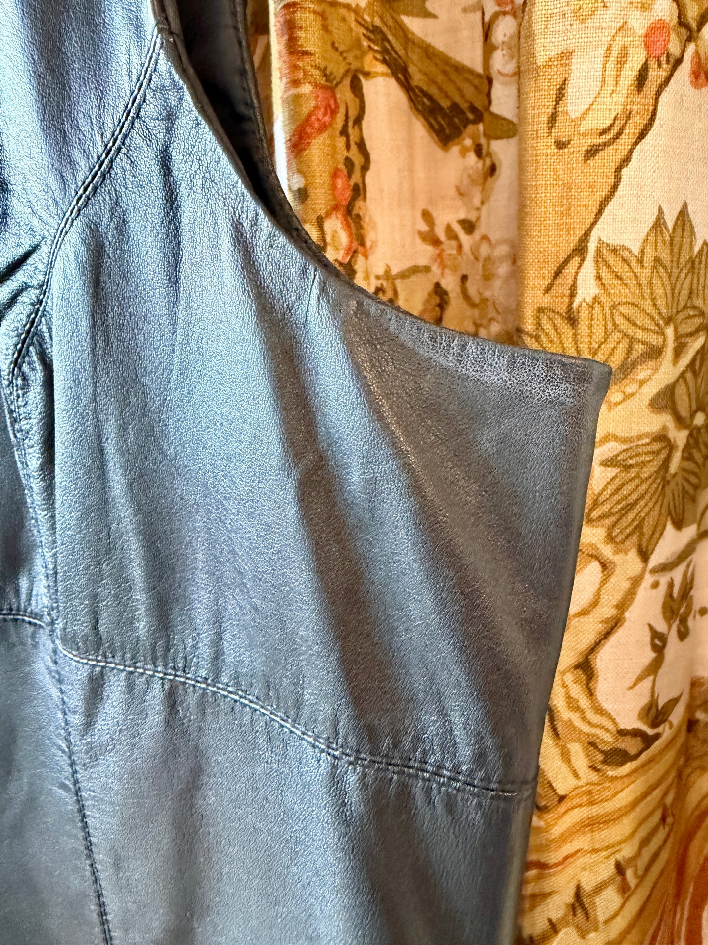 1990’s Square Neck Leather Sheath Dress | Spencer Jeremy