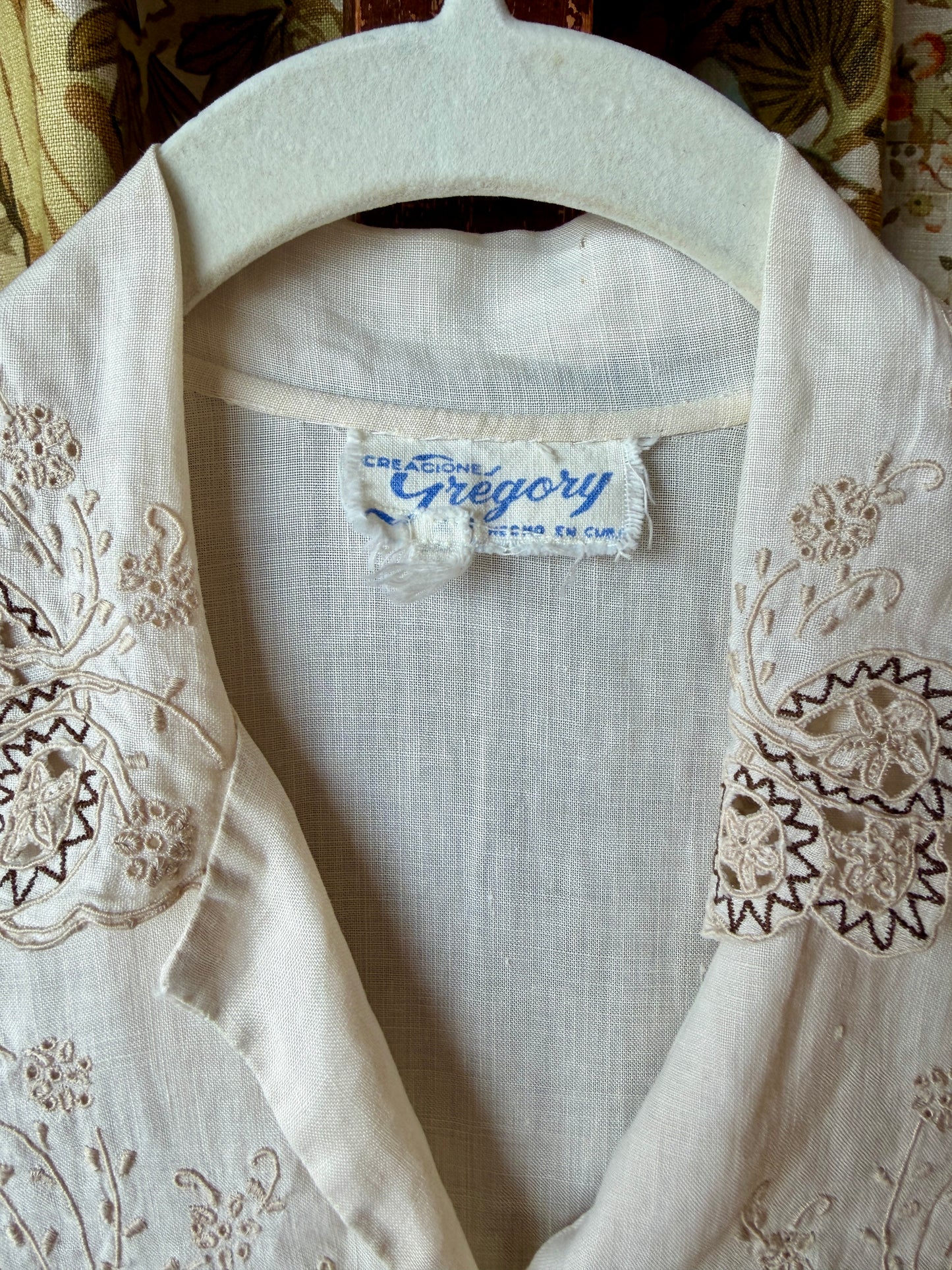 1940’s/50’s Embroidered Cutout Blouse | Gregory
