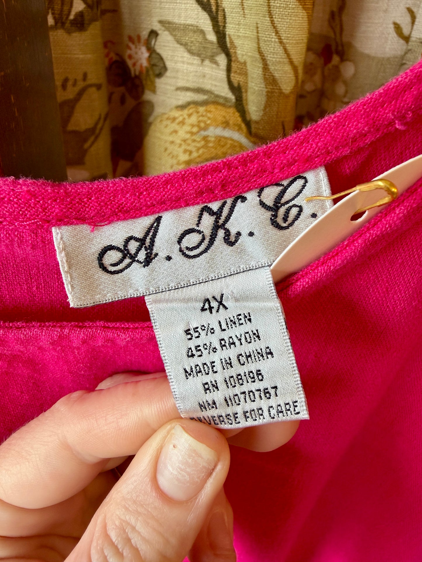 1990's Hot Pink Linen Blend Shift Dress | AKC