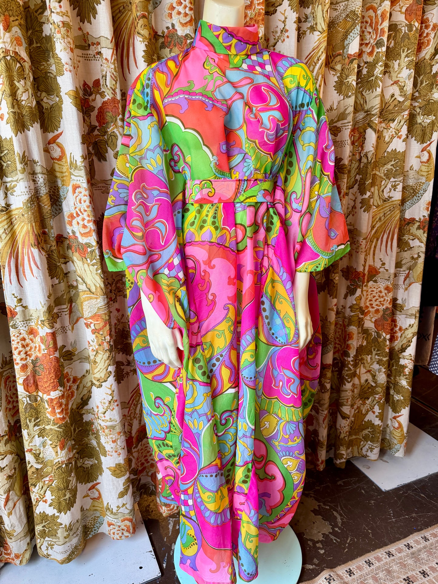 1960's Psychedelic Chiffon Caftan AS IS