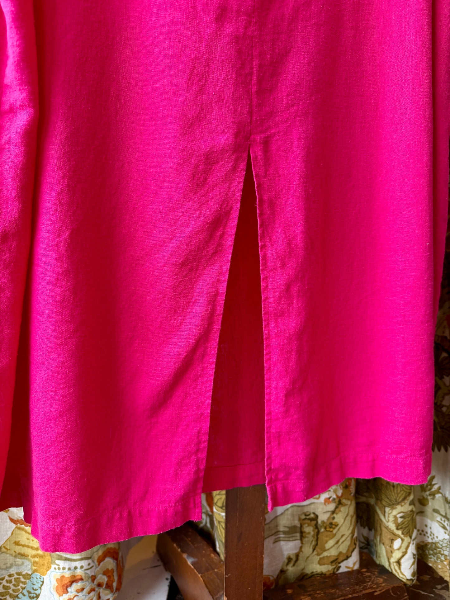 1990's Hot Pink Linen Blend Shift Dress | AKC