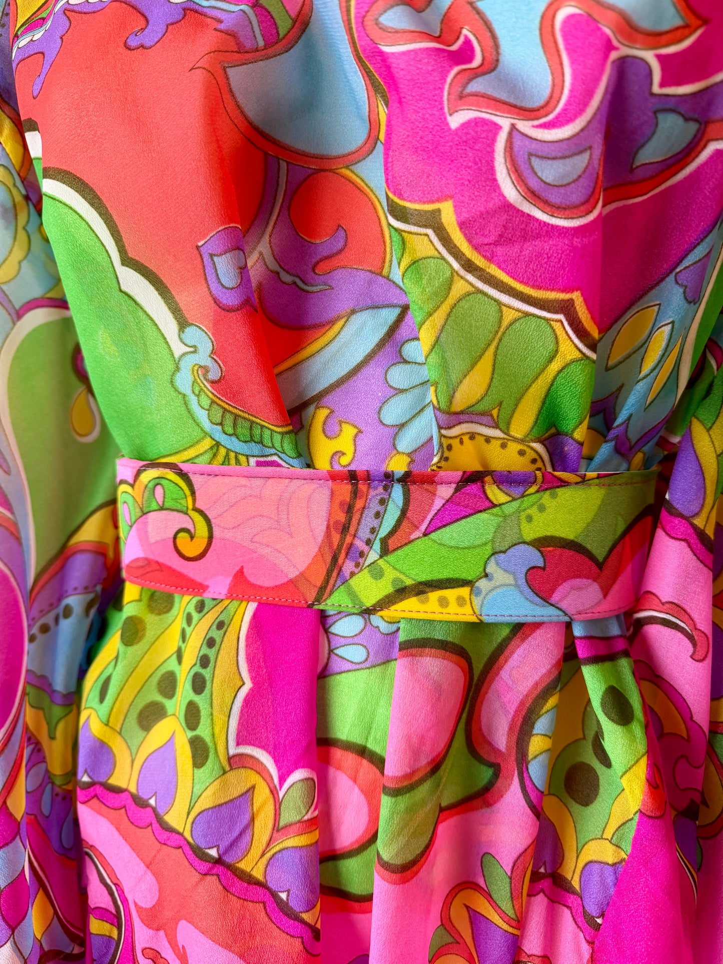 1960's Psychedelic Chiffon Caftan AS IS
