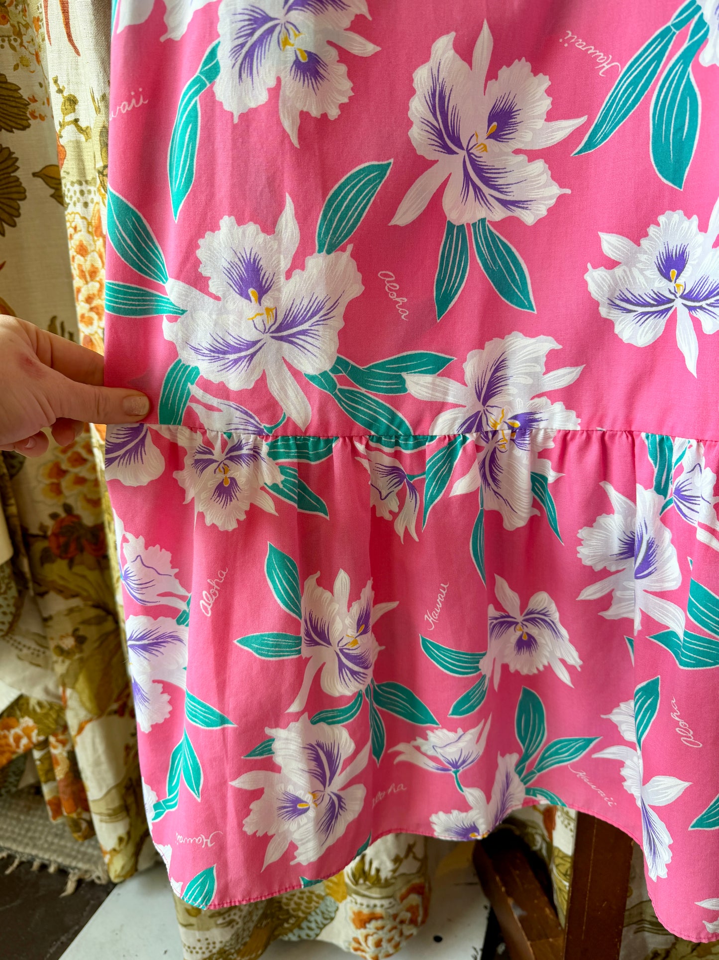 1980's/90's Pink Hawaiian Mumu Dress | Jade Fashions