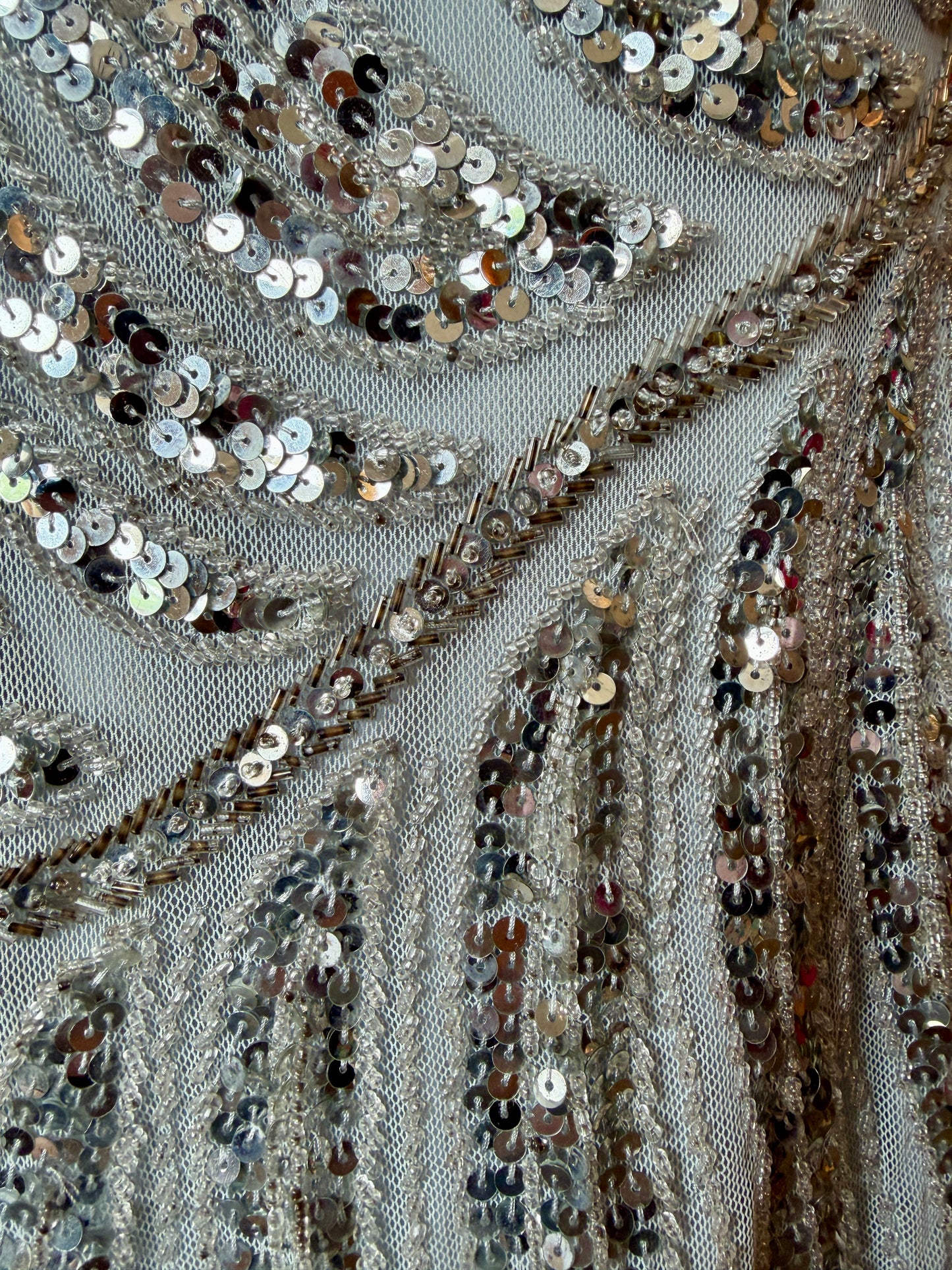 Y2K Silver Sequin Dress | Caché