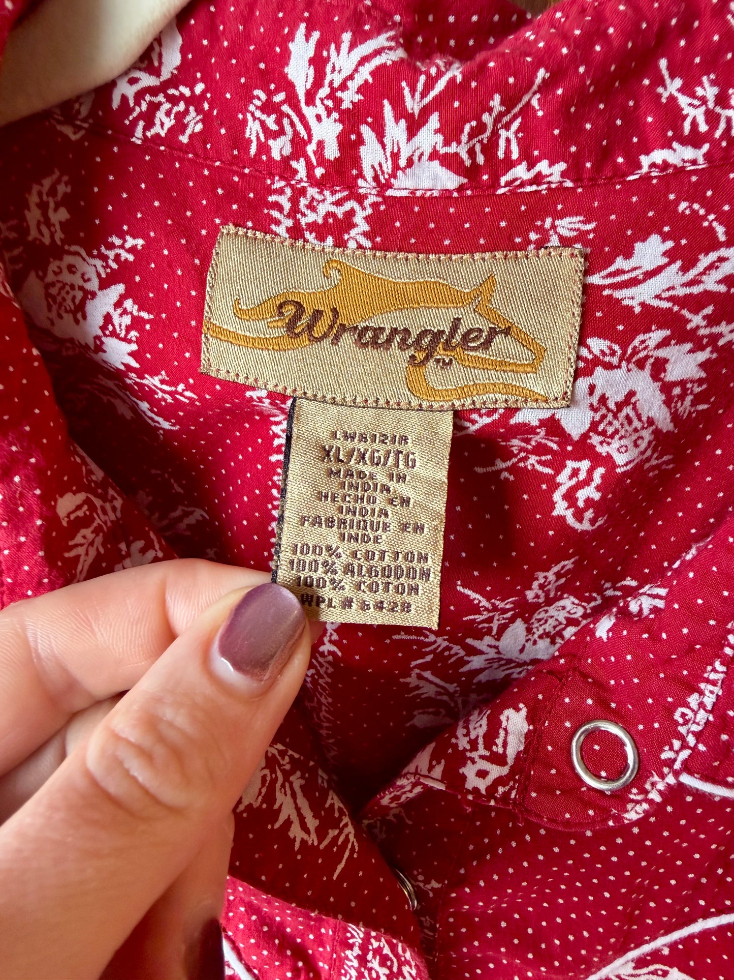 1990's/00's Rose Swiss Dot Pearl Snap Shirt | Wrangler