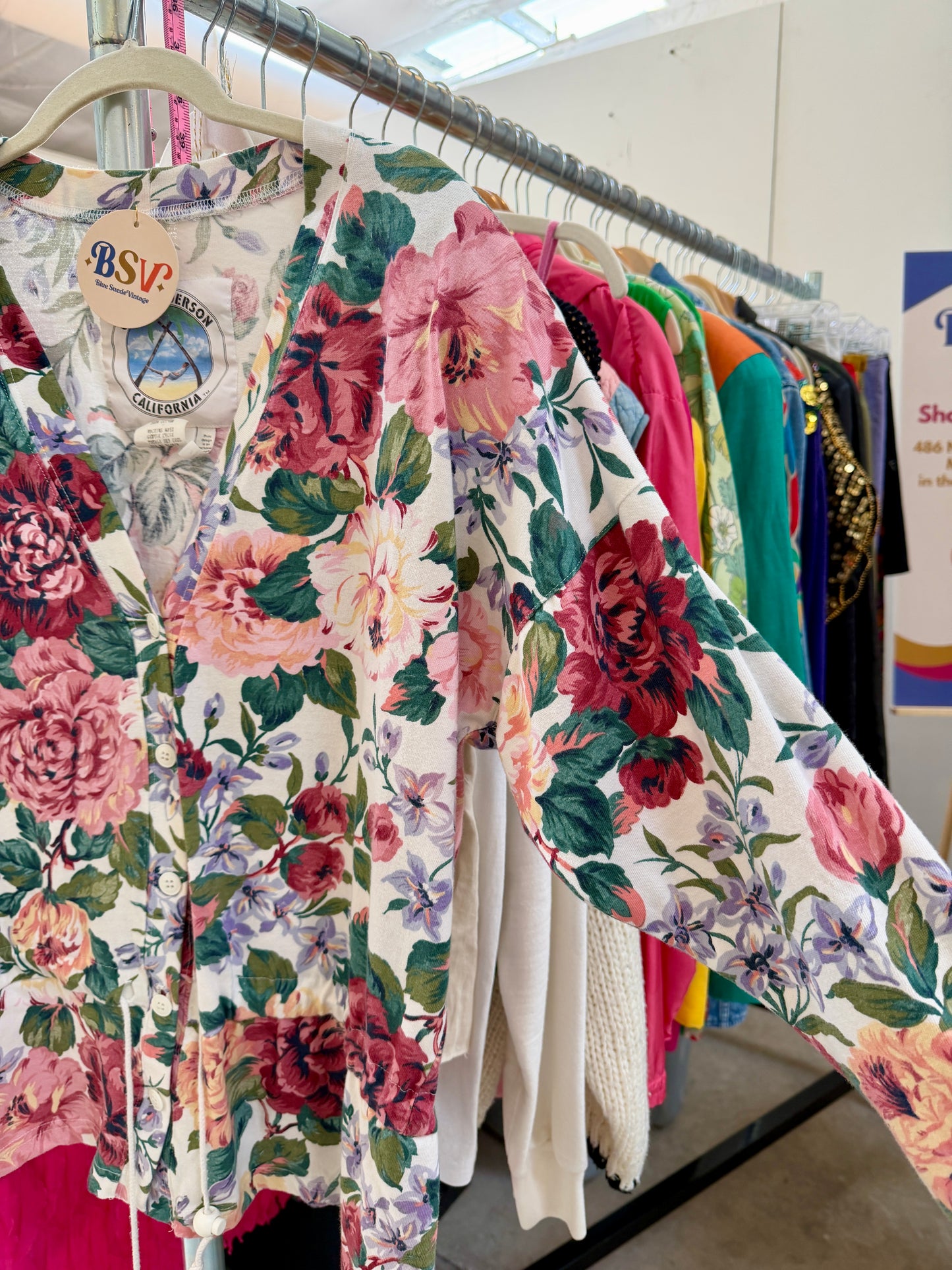 1990's Floral Drawstring Cardigan | Camp Anderson California