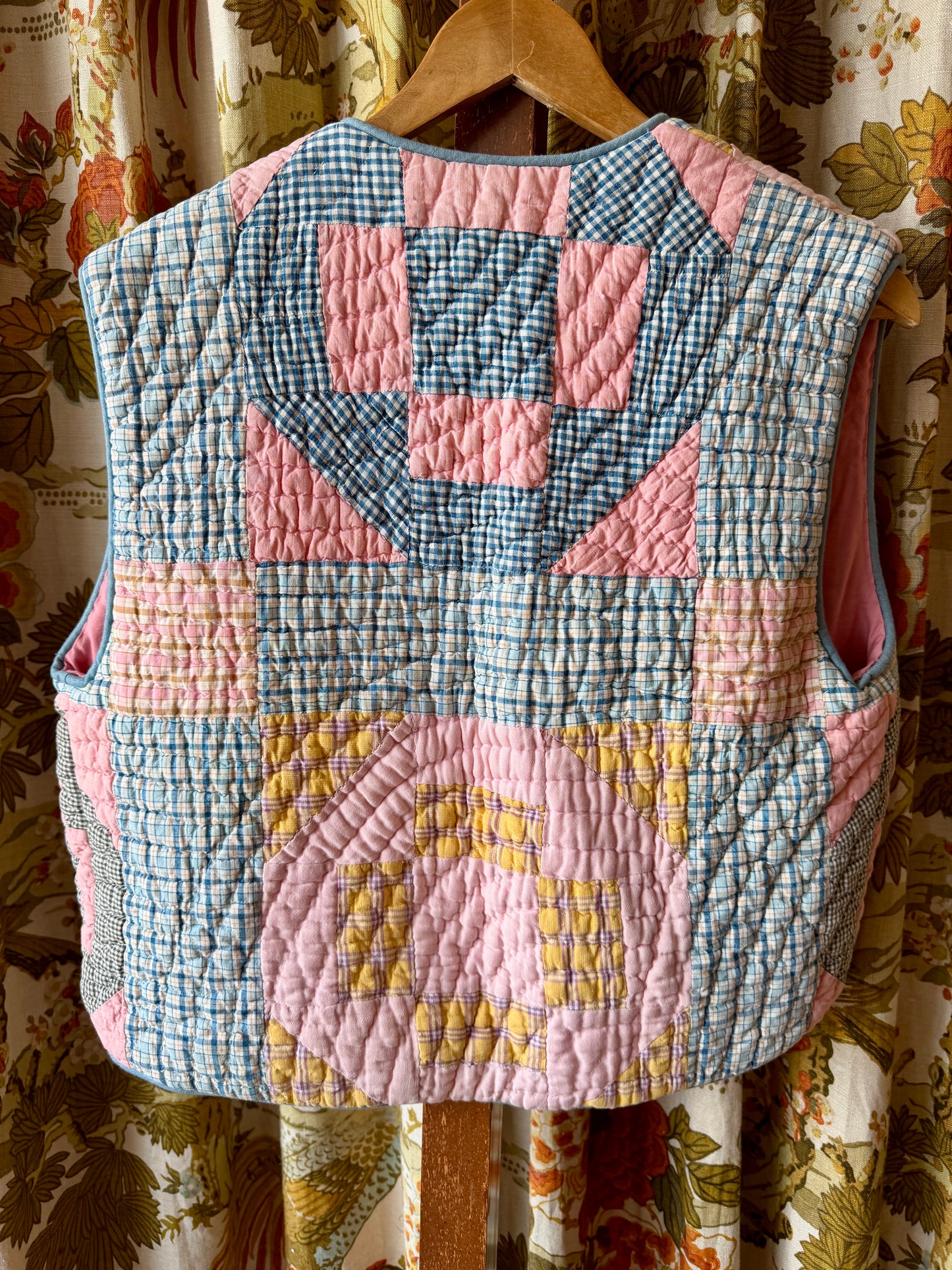 Vintage Handmade Quilt Vest with Belt
