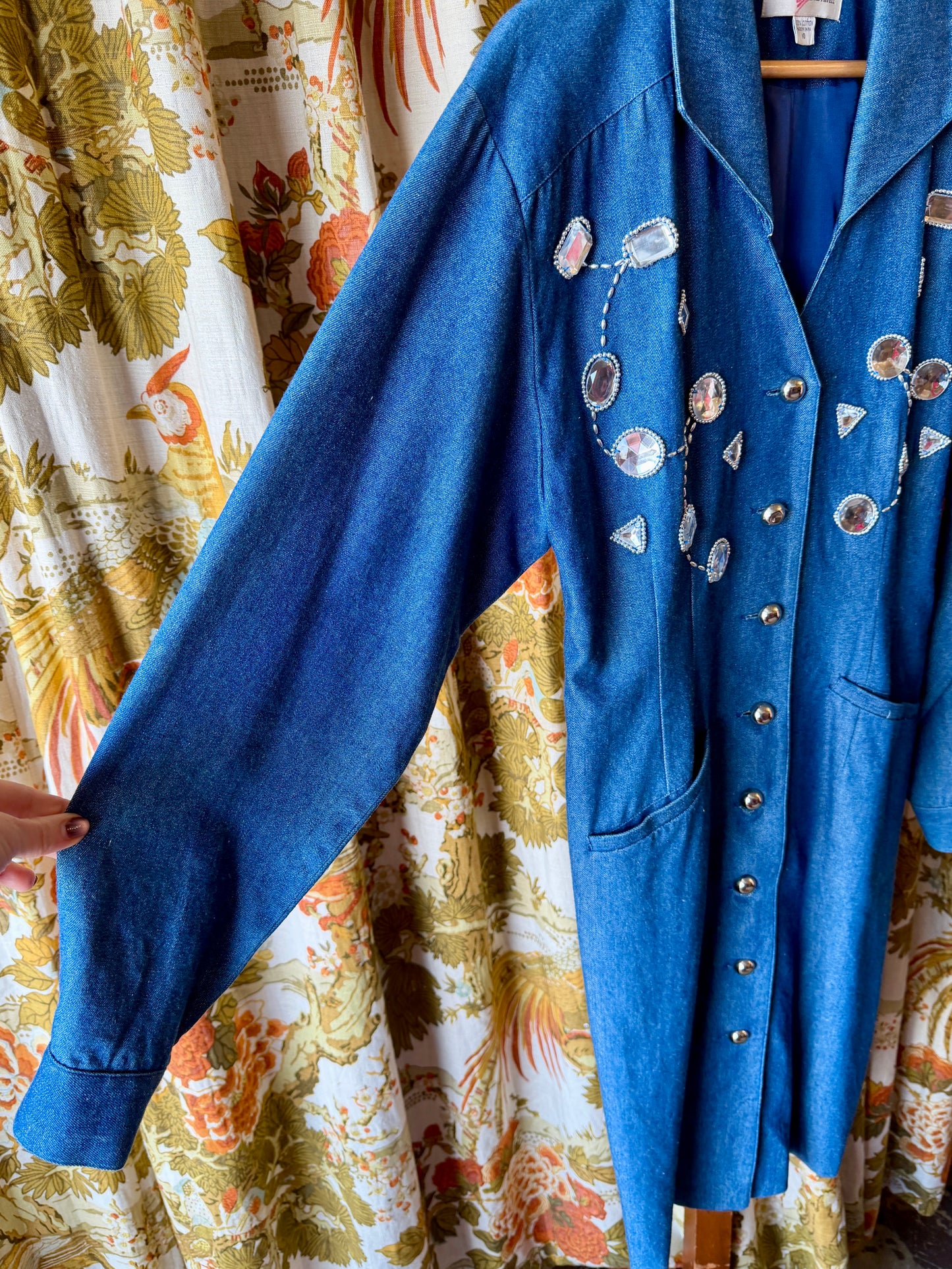 1980's XL Rhinestone Denim Jacket | Adam Douglass