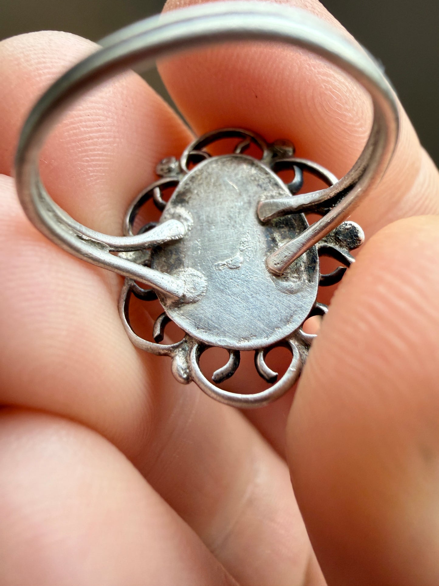 Teardrop Turquoise & Sterling Swirl Ring